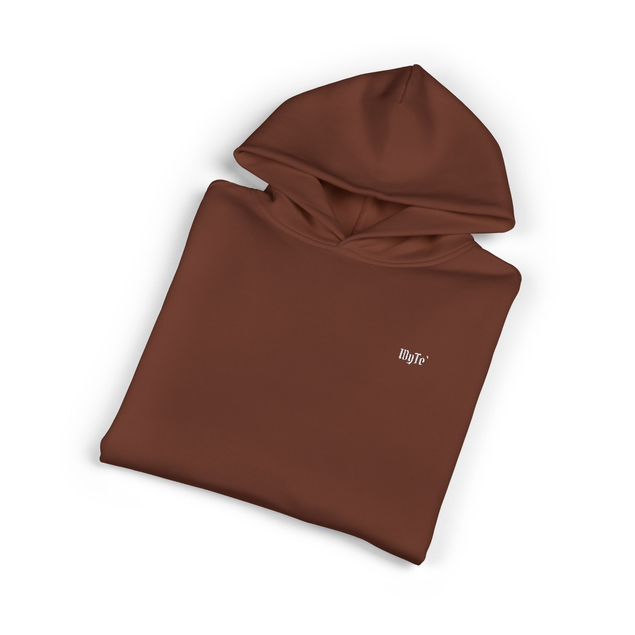 WyTe` Minimal Relaxed Hoodie – Cozy Brown Pullover Chest Logo