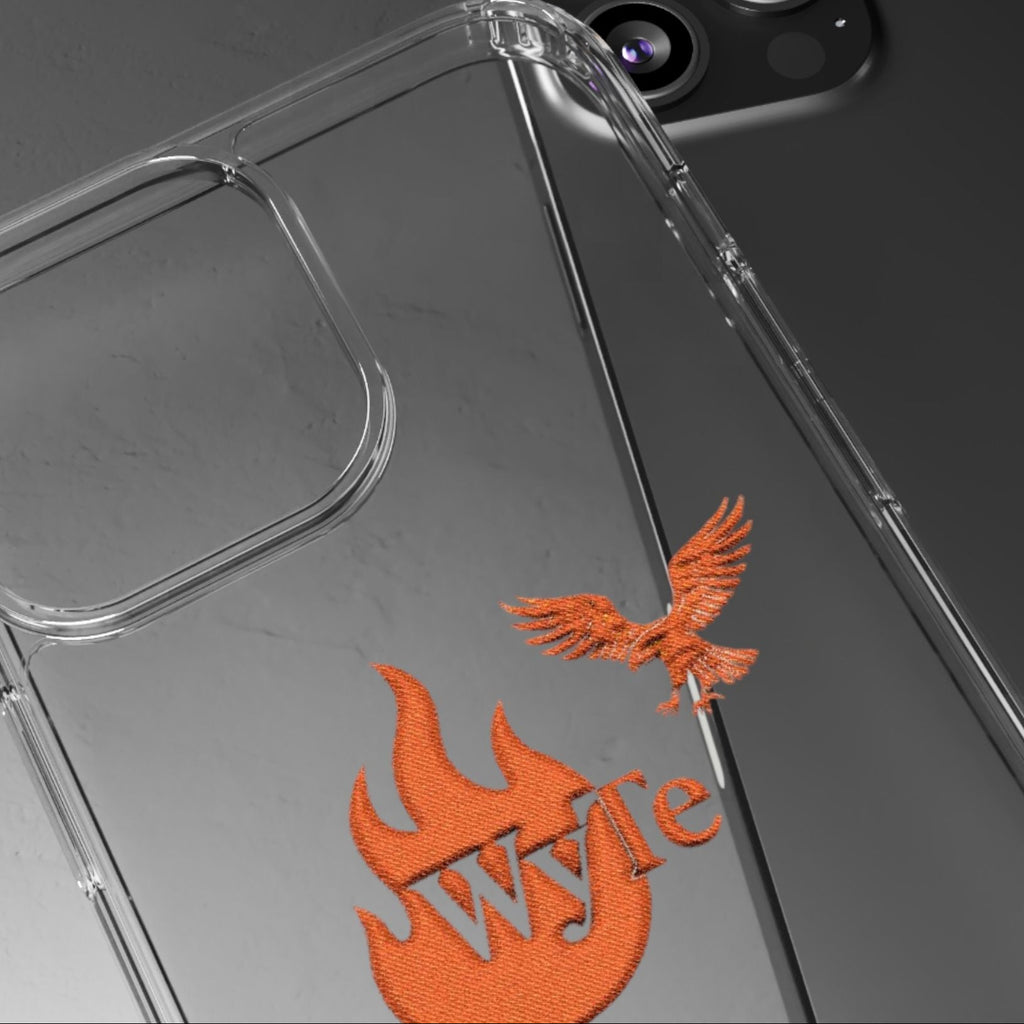 Clear Phone Case — Orange Flame & Eagle "Wyte" Clear Protective Cover