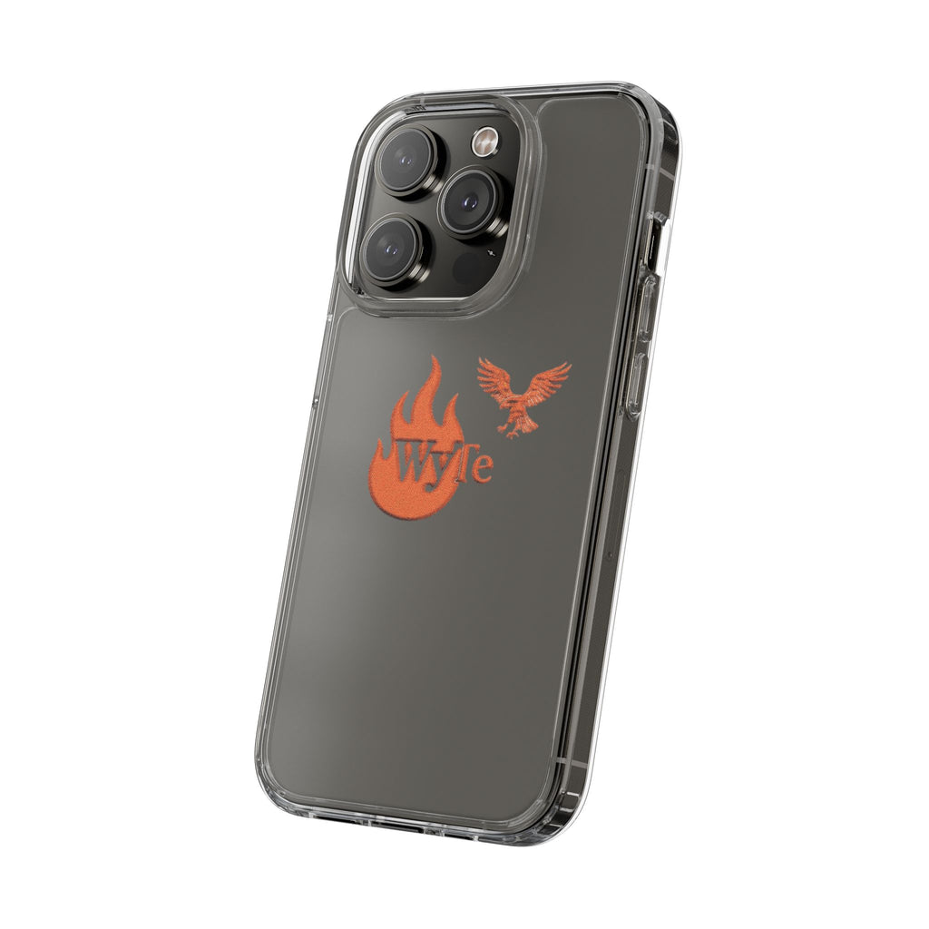 Clear Phone Case — Orange Flame & Eagle "Wyte" Clear Protective Cover