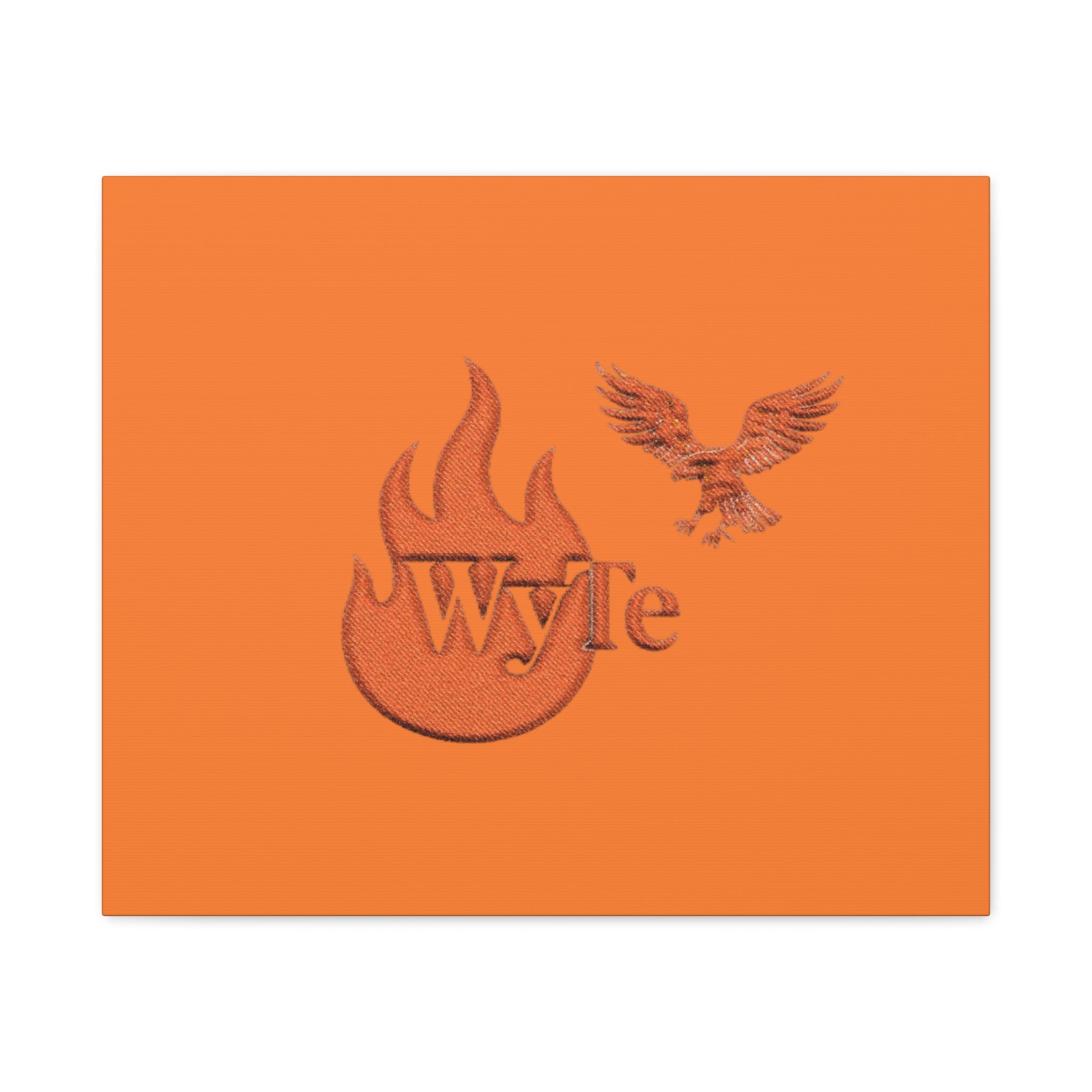 WyTe Flame & Eagle Logo Matte Canvas Print — Orange Stretched Wall Art