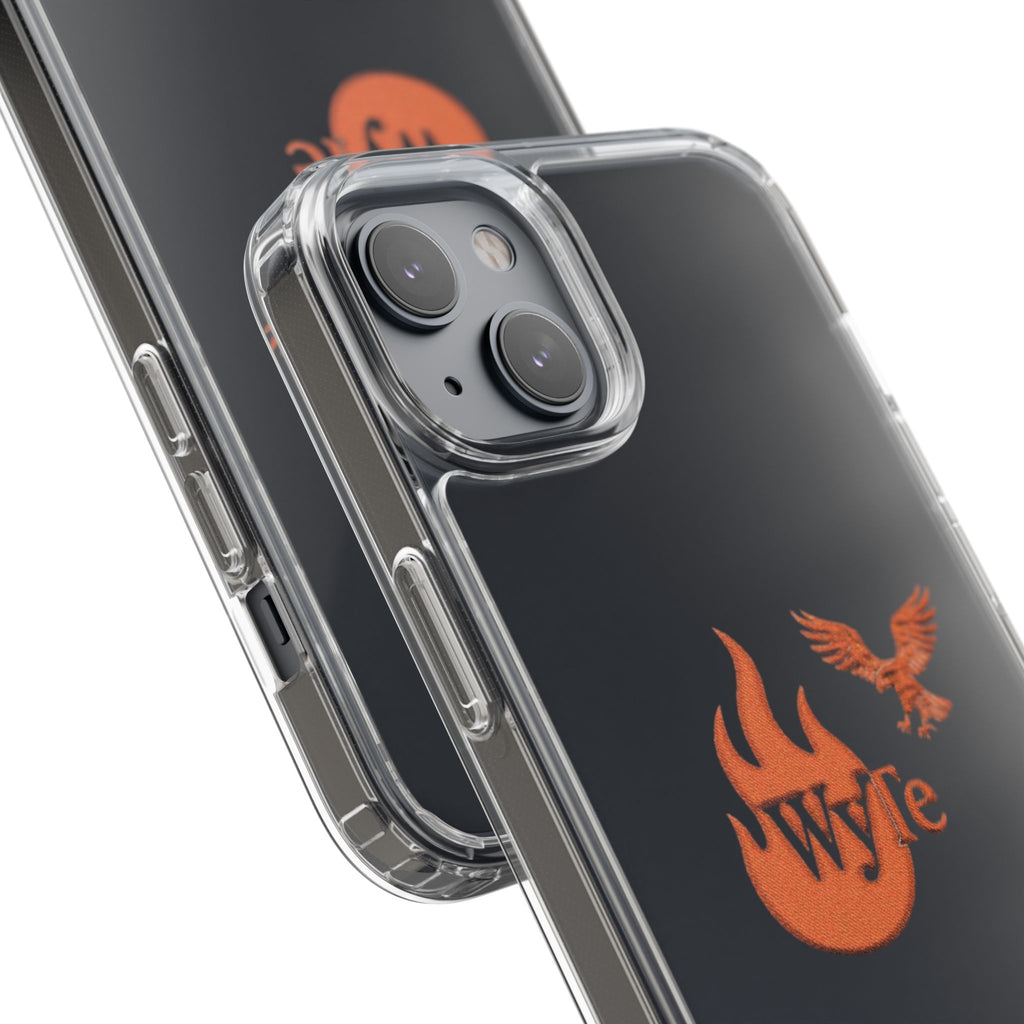Clear Phone Case — Orange Flame & Eagle "Wyte" Clear Protective Cover