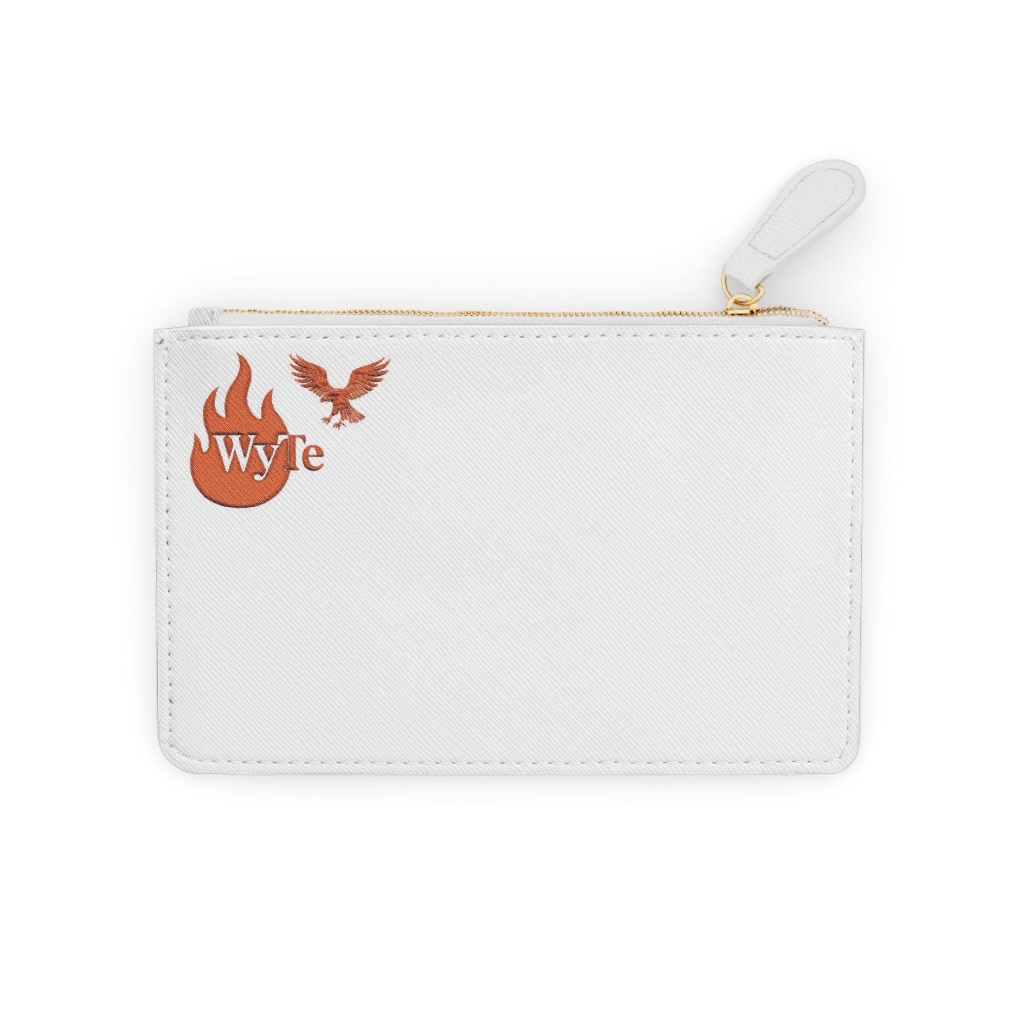 WyTe Flame & Eagle Mini Clutch Bag — Small Zipper Pouch with Phoenix Accent