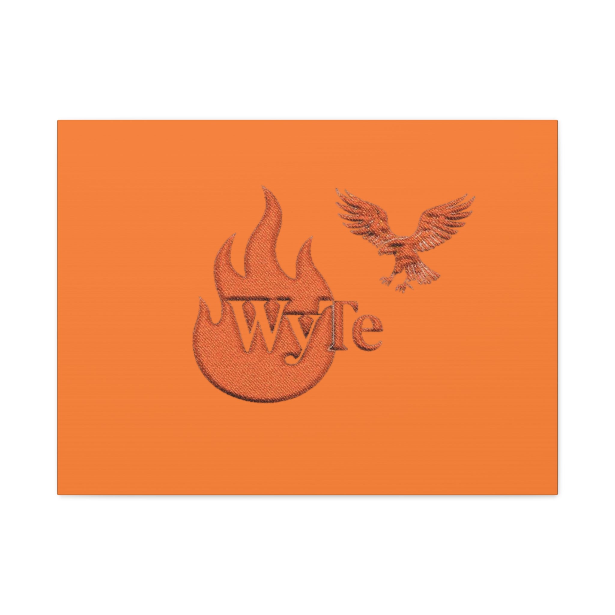 WyTe Flame & Eagle Logo Matte Canvas Print — Orange Stretched Wall Art