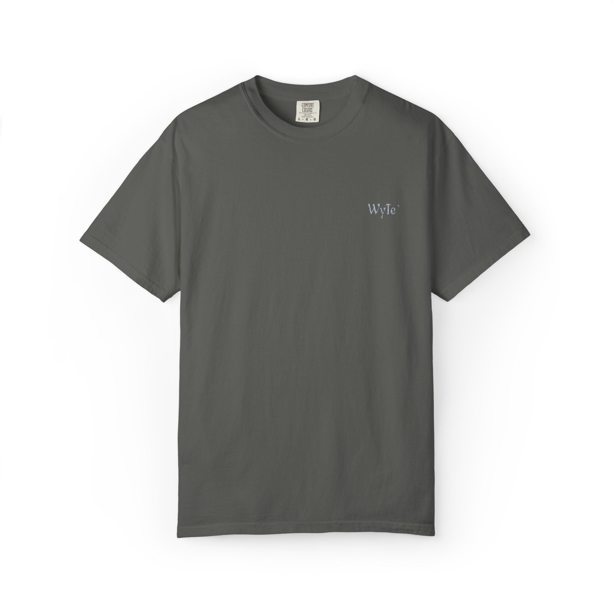 Minimal WyTe` Tee with Small Chest Script Logo — Casual Everyday T-Shirt