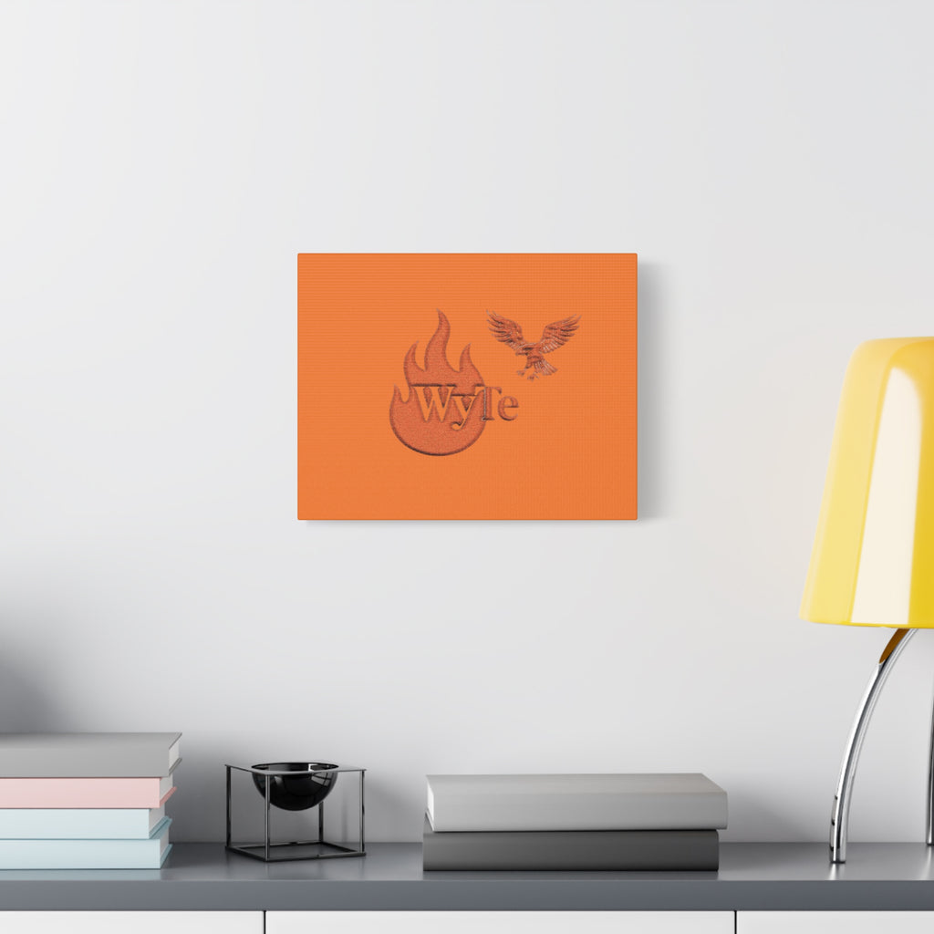 WyTe Flame & Eagle Logo Matte Canvas Print — Orange Stretched Wall Art