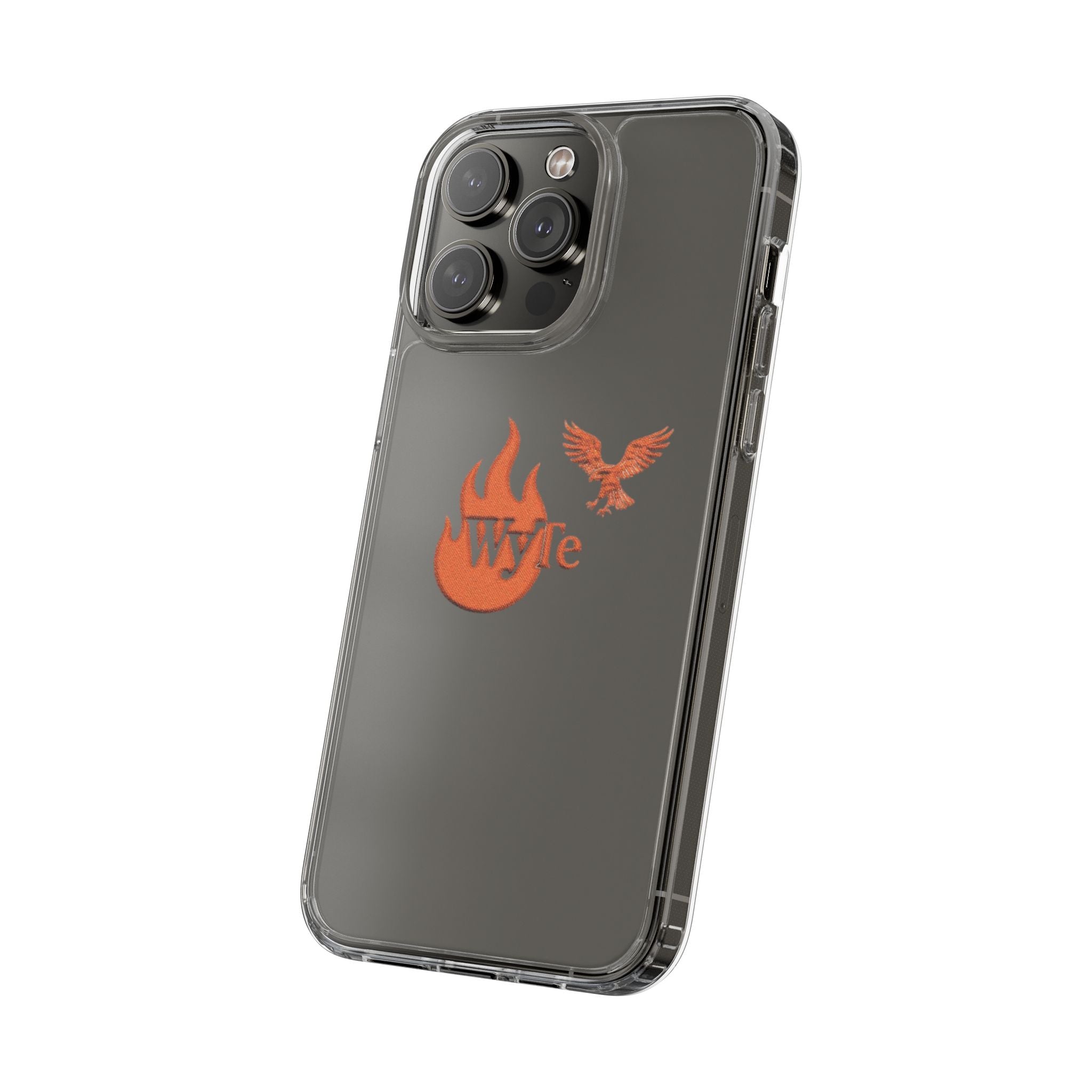 Clear Phone Case — Orange Flame & Eagle "Wyte" Clear Protective Cover