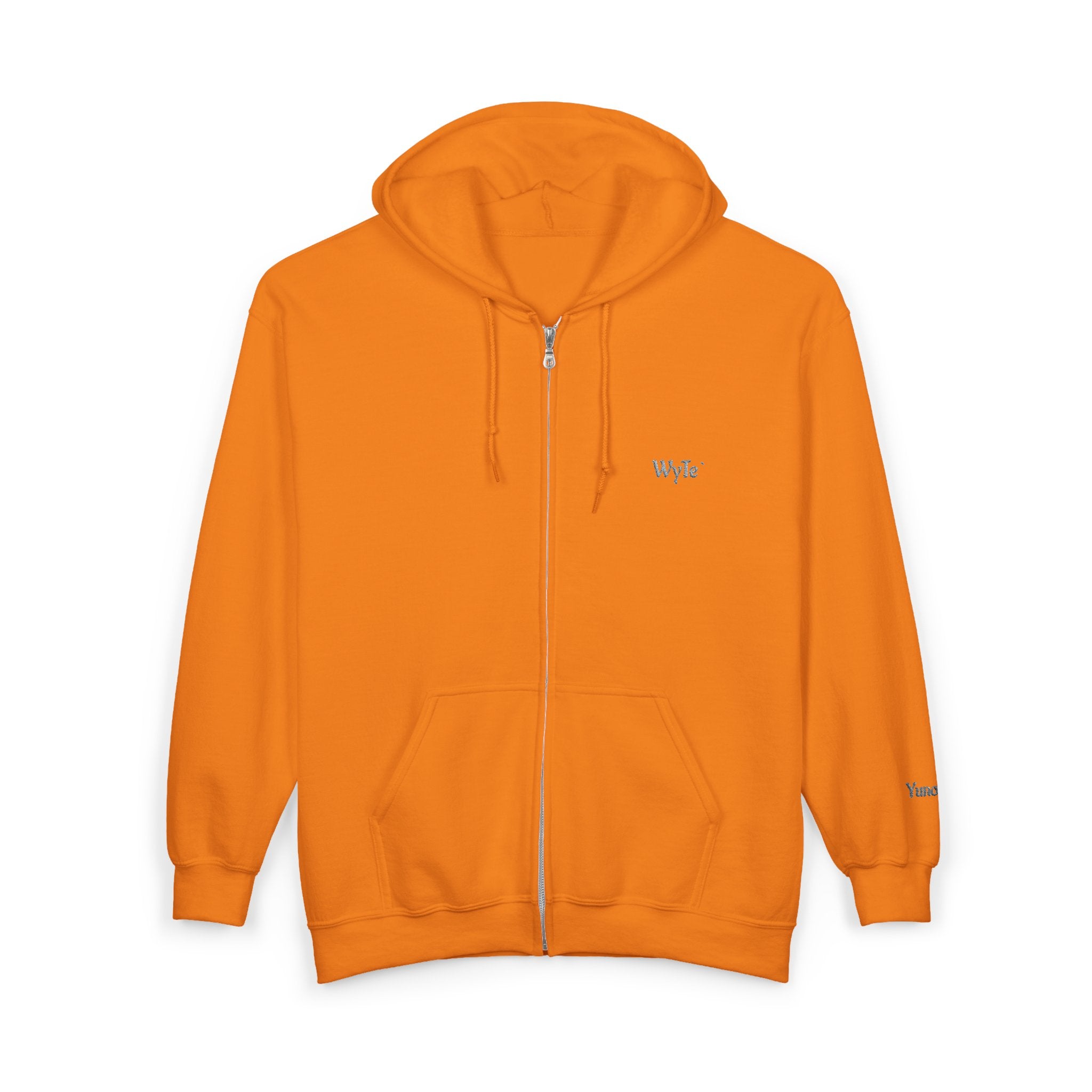 WyTe` Yuno` Classic Full-Zip Hoodie — Minimal Embroidered ' Chest Sweatshirt