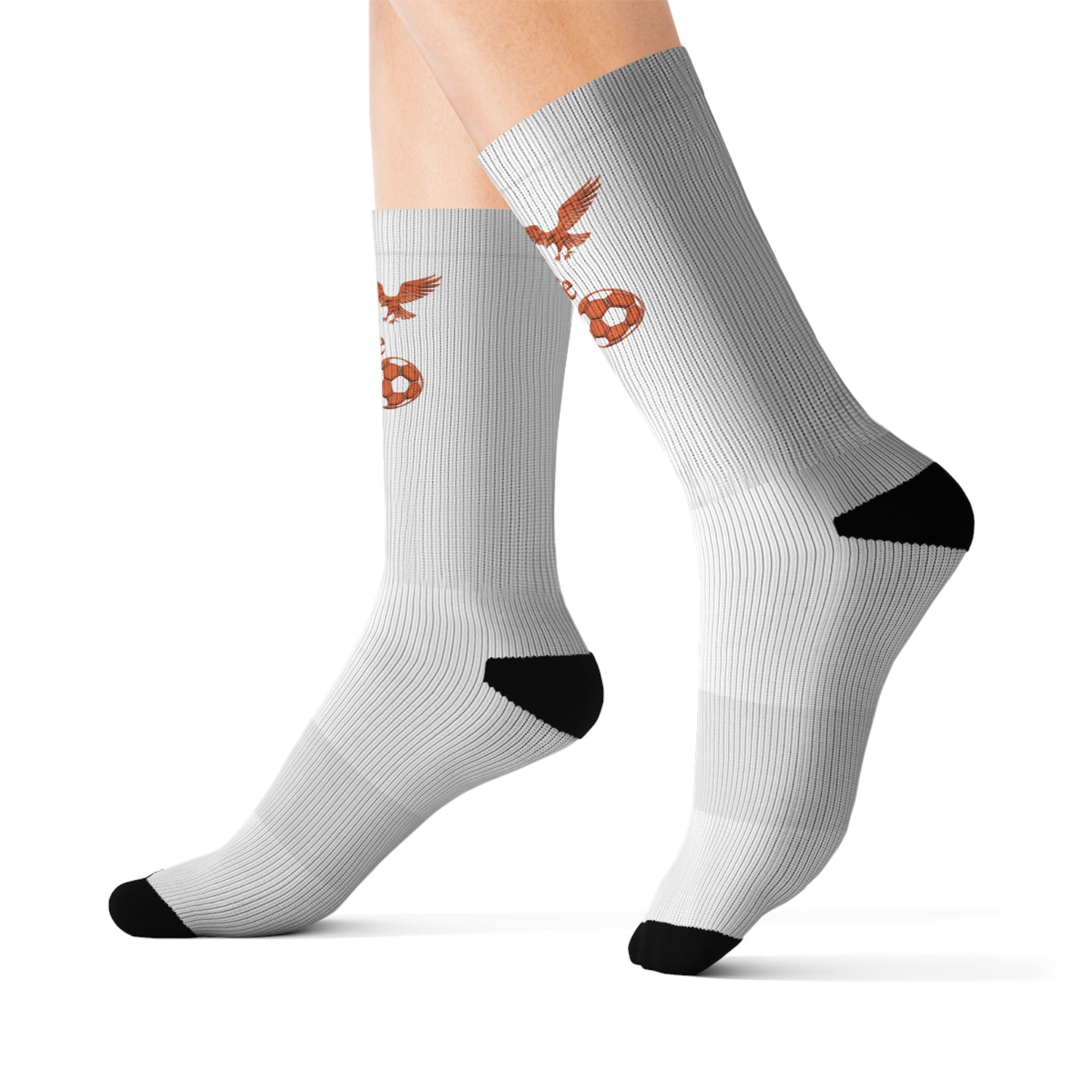 WyTe Flame & Eagle Autumn Pumpkin Patch Sublimation Socks-OG Crew Socks