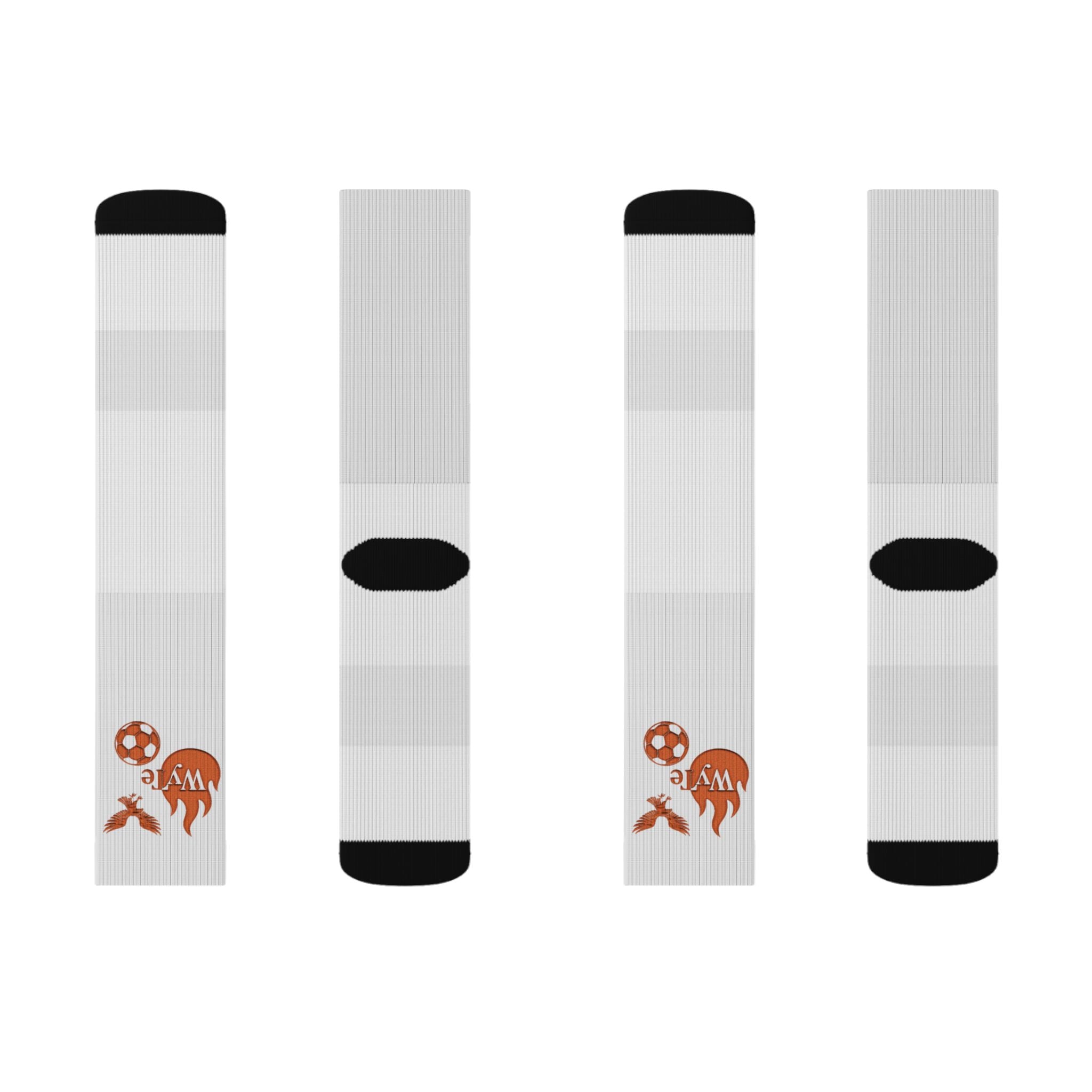 WyTe Flame & Eagle Autumn Pumpkin Patch Sublimation Socks-OG Crew Socks