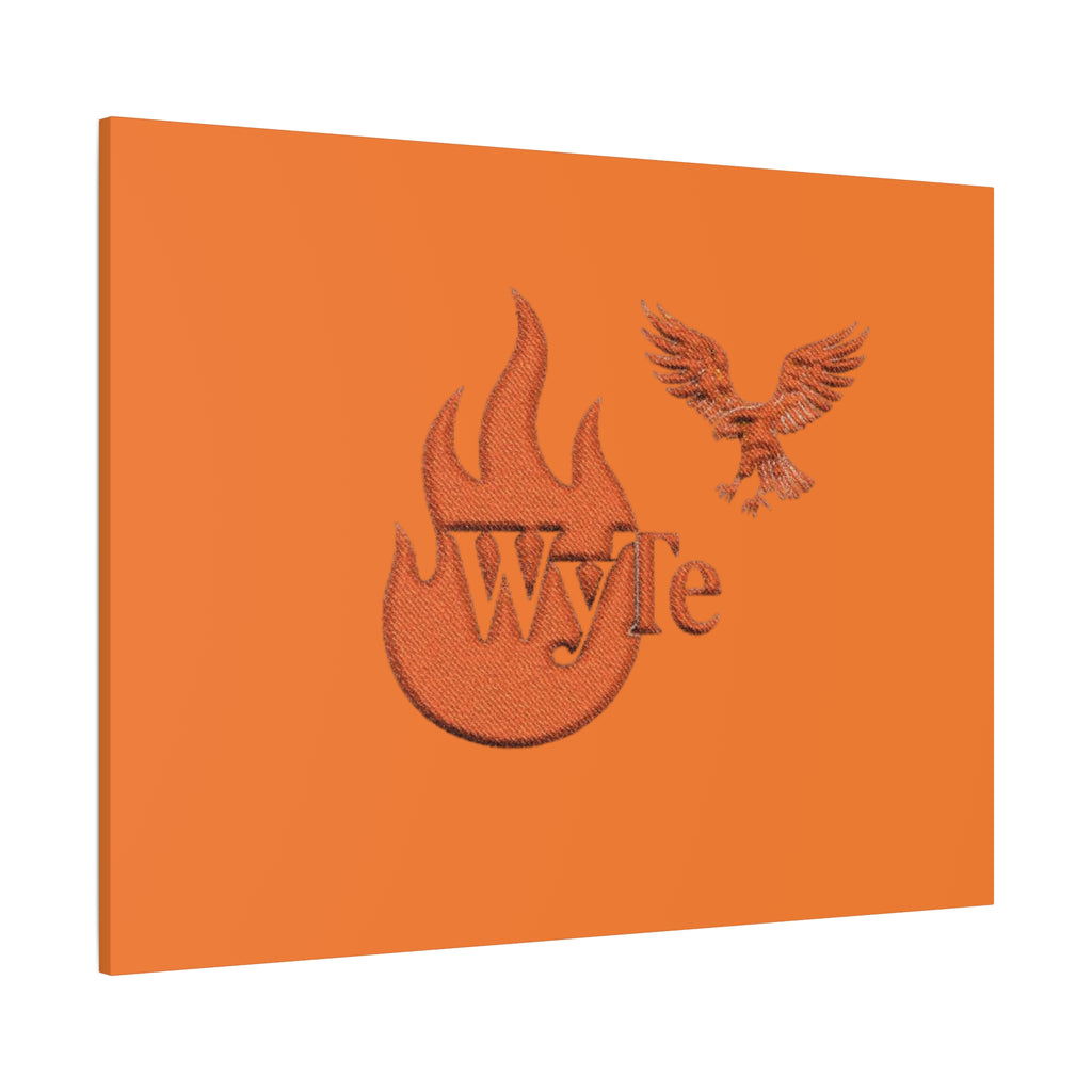 WyTe Flame & Eagle Logo Matte Canvas Print — Orange Stretched Wall Art