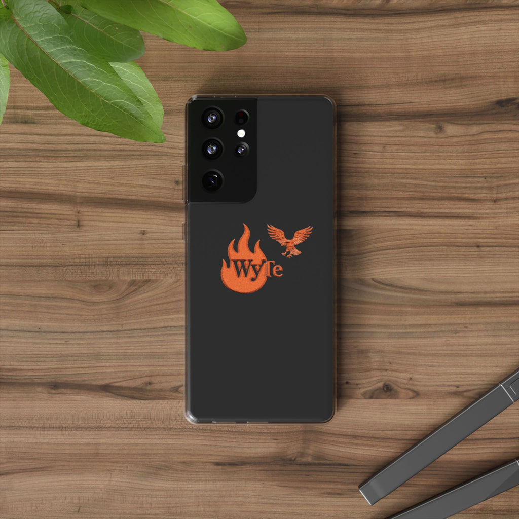 Clear Phone Case — Orange Flame & Eagle "Wyte" Clear Protective Cover