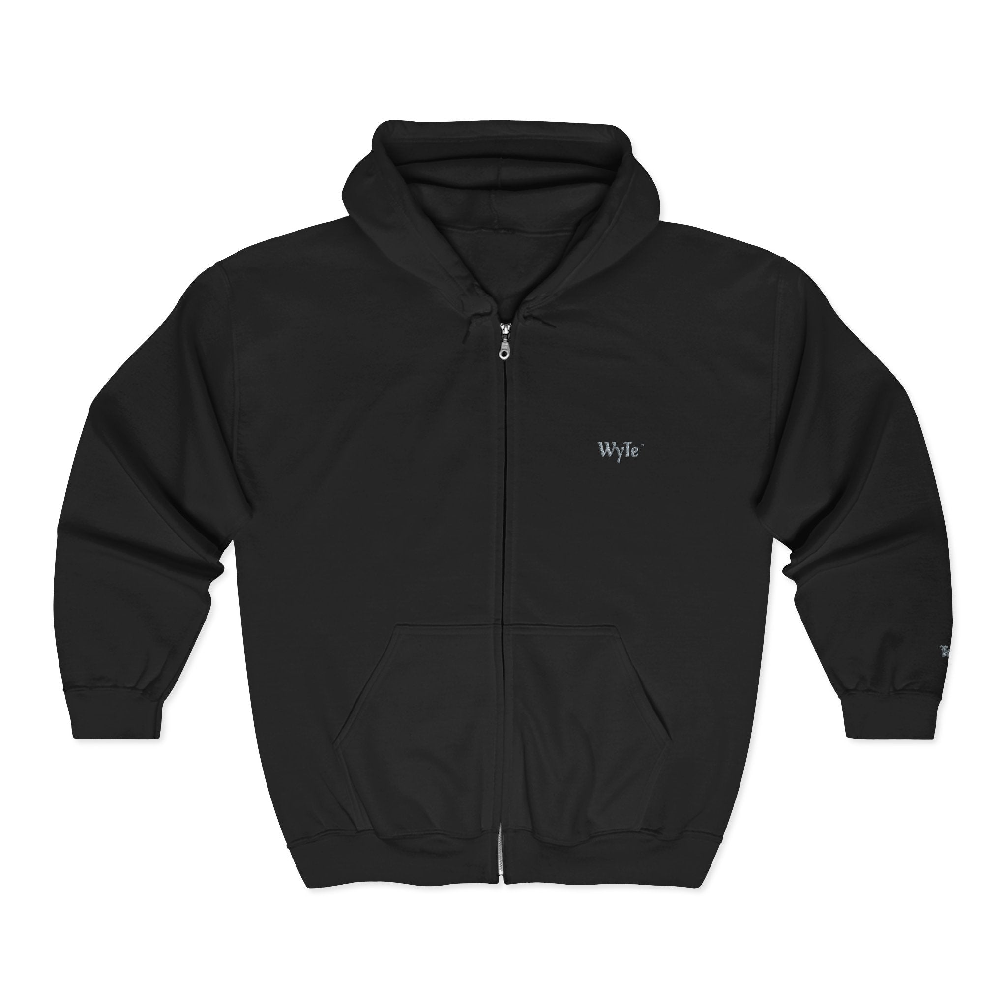 WyTe` Yuno` Classic Full-Zip Hoodie — Minimal Embroidered ' Chest Sweatshirt
