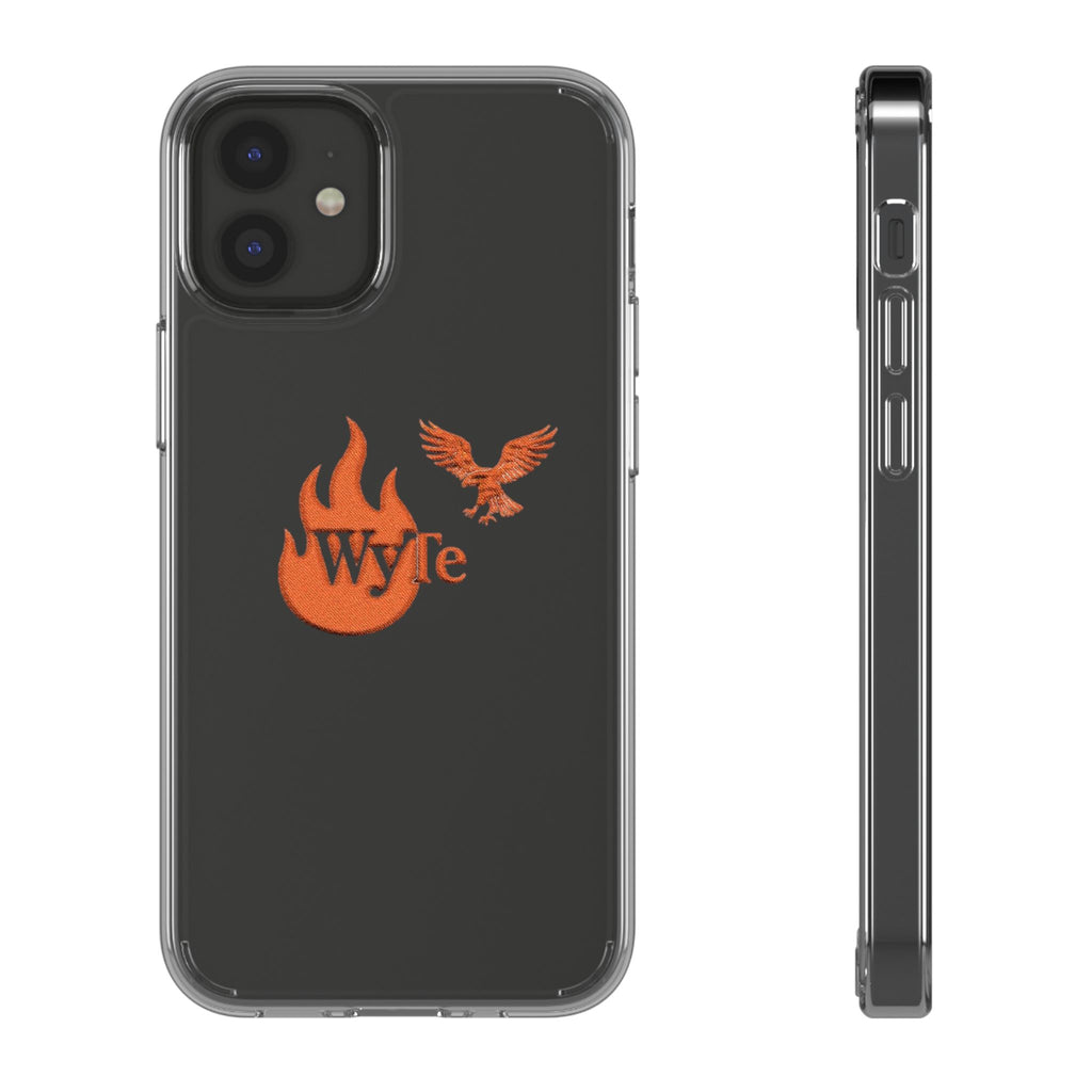 Clear Phone Case — Orange Flame & Eagle "Wyte" Clear Protective Cover
