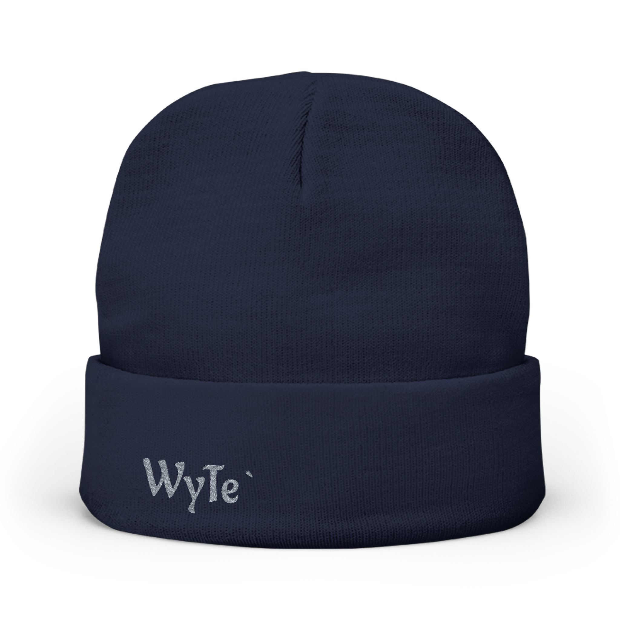 Embroidered 'WyTe' Knit Beanie – Cozy Winter Hat