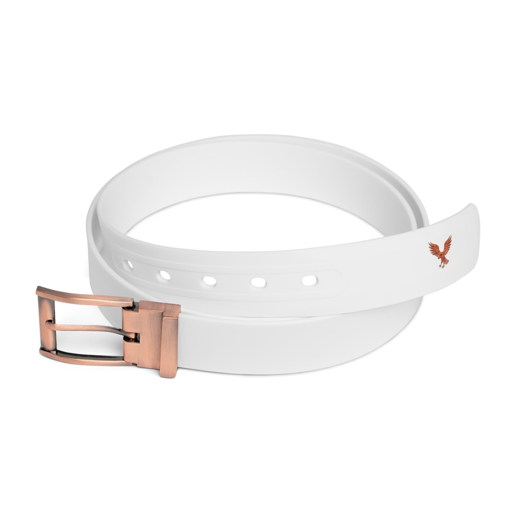 White Eagle Accent Belt — Minimalist Casual Belt with Small Eagle Logo