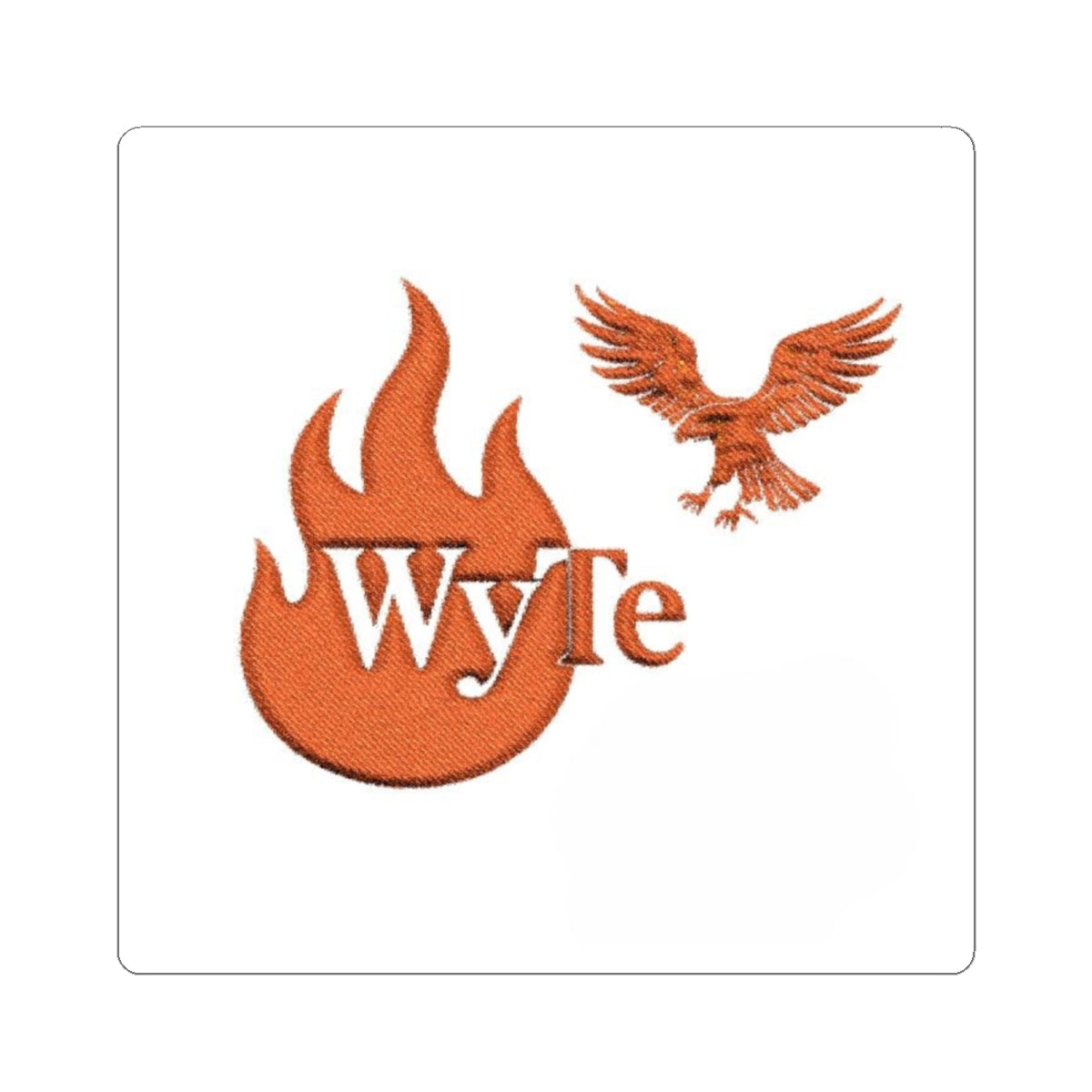 Wyte Flame & Eagle Kiss-Cut Stickers — Orange Logo Laptop Decal