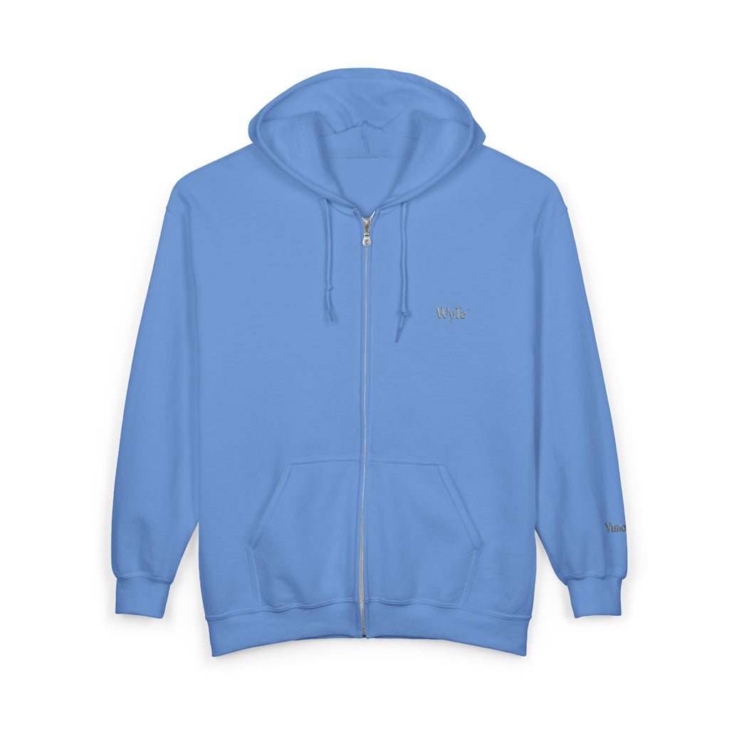 WyTe` Yuno` Classic Full-Zip Hoodie — Minimal Embroidered ' Chest Sweatshirt