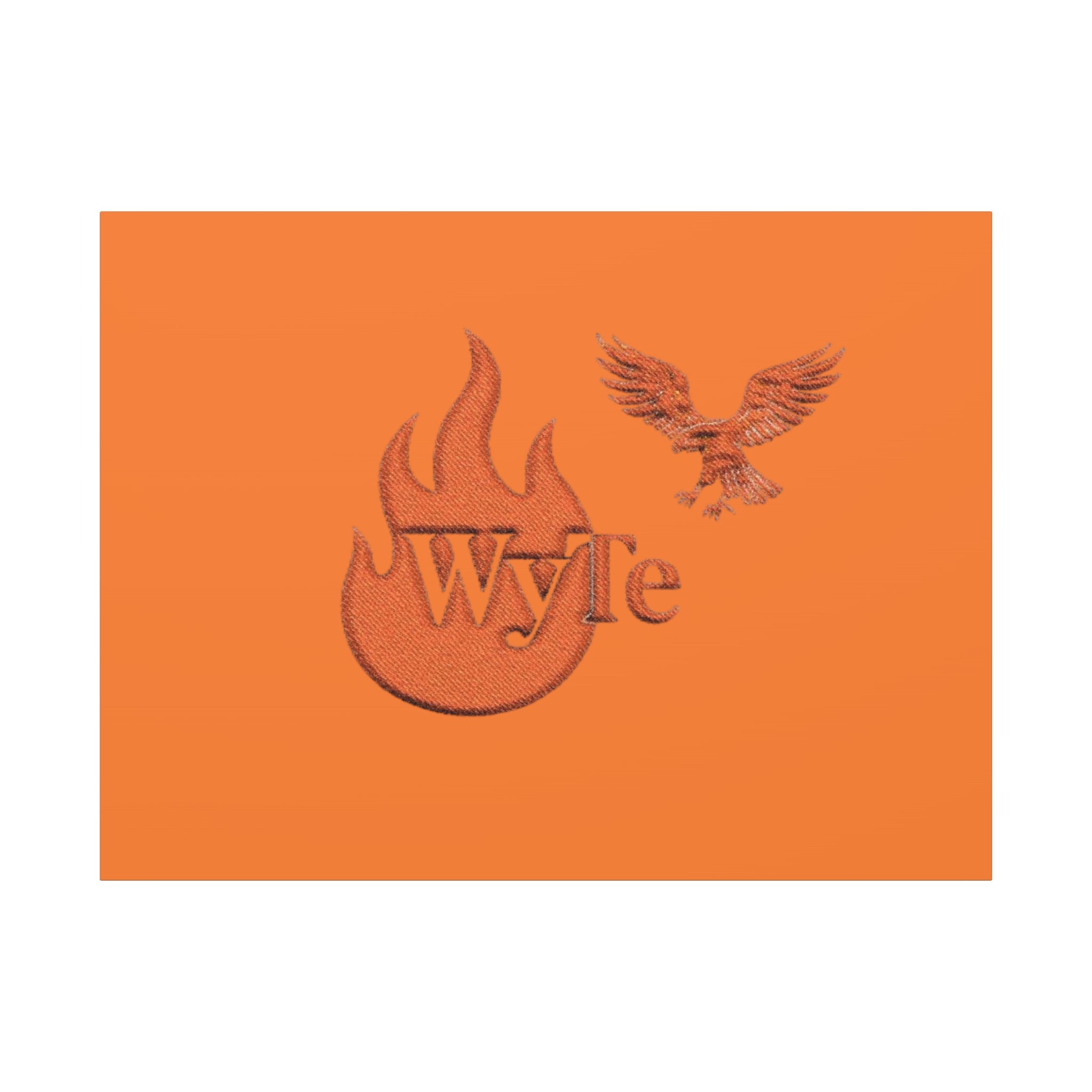WyTe Flame & Eagle Logo Matte Canvas Print — Orange Stretched Wall Art