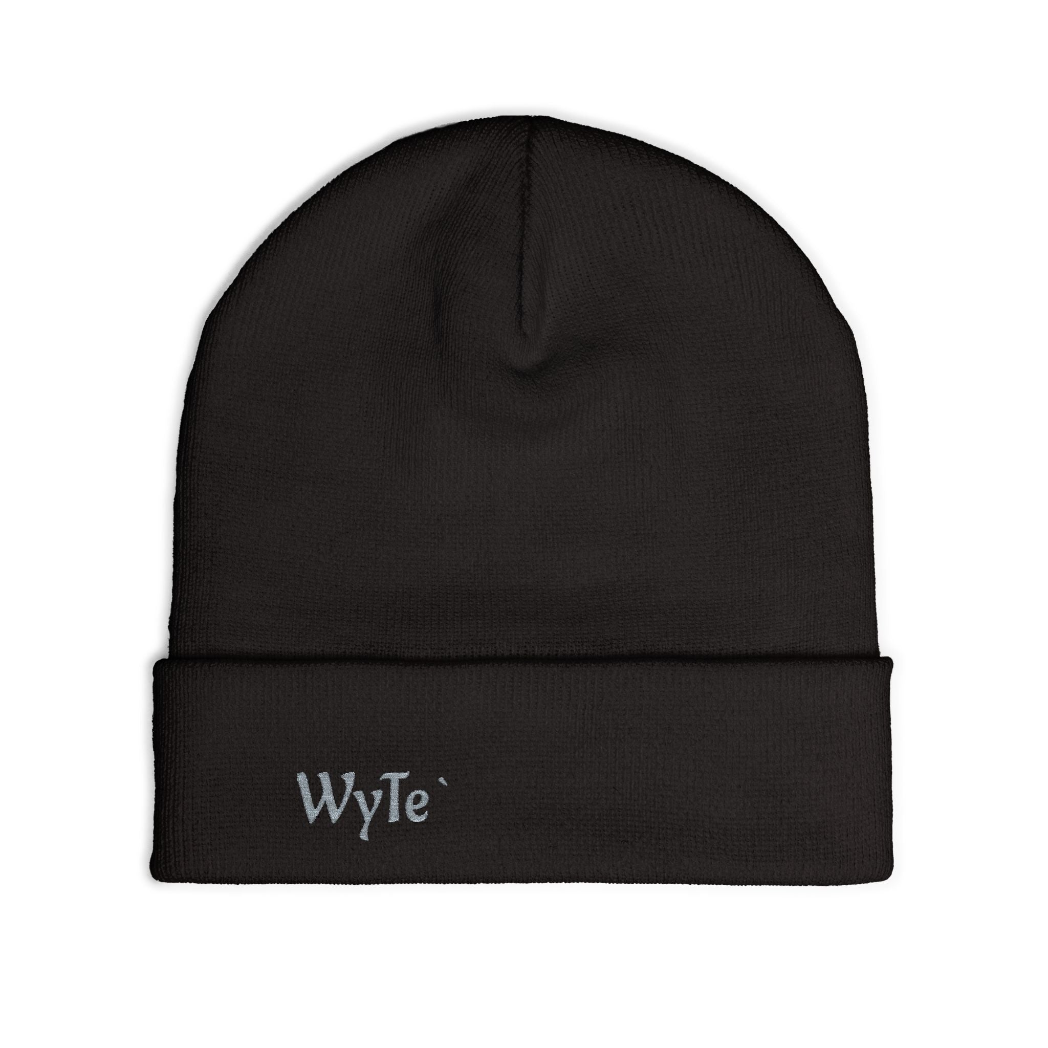 Embroidered 'WyTe' Knit Beanie – Cozy Winter Hat