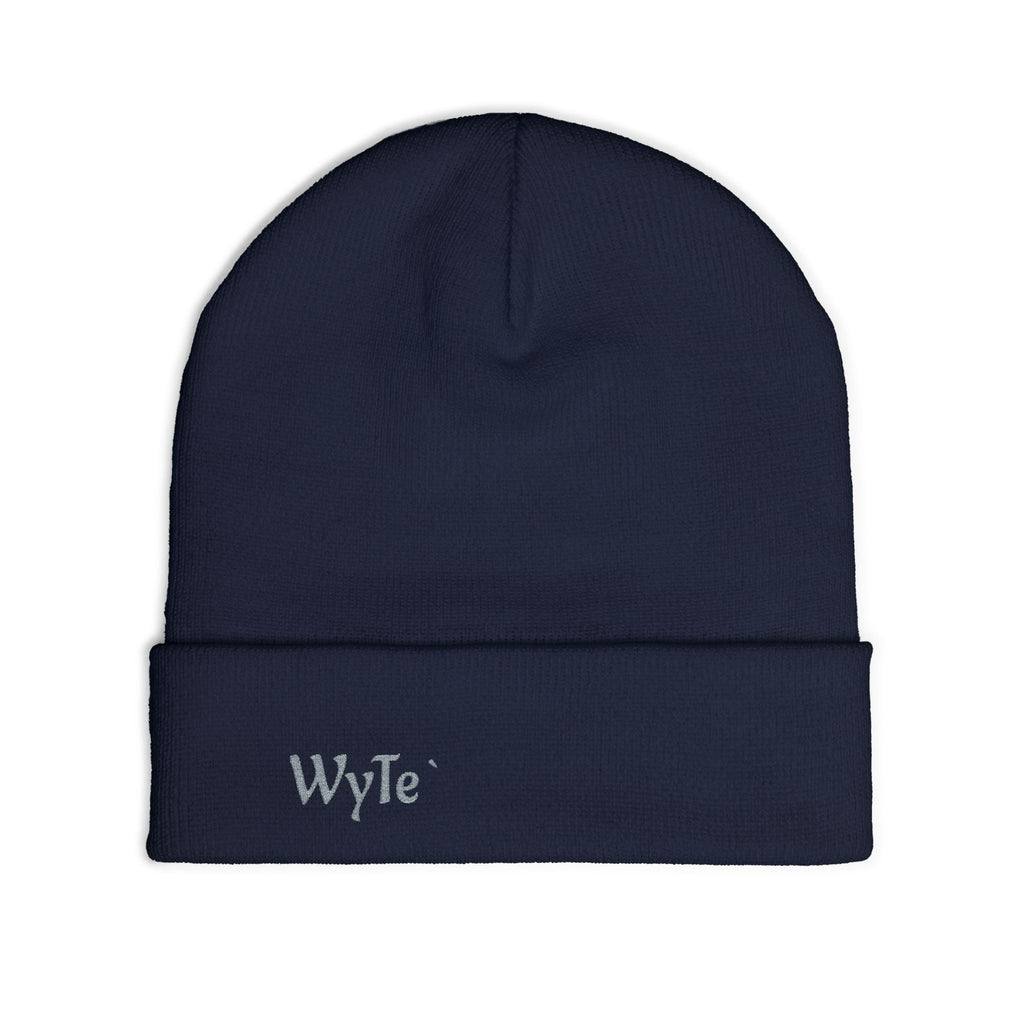 Embroidered 'WyTe' Knit Beanie – Cozy Winter Hat