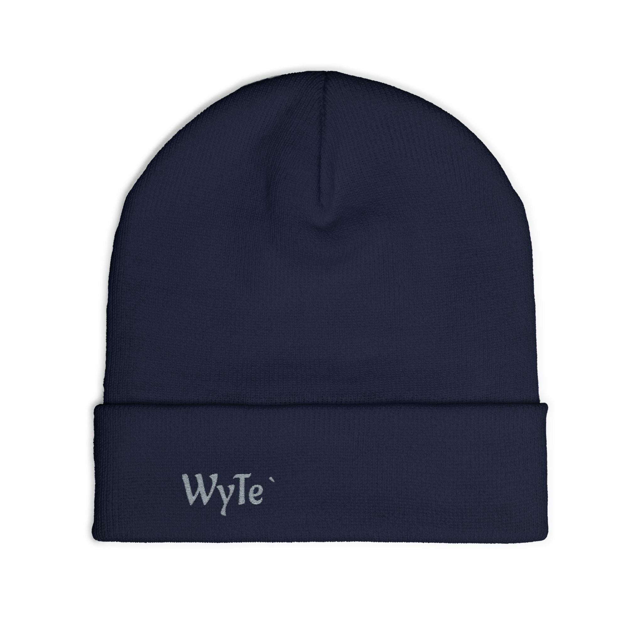 Embroidered 'WyTe' Knit Beanie – Cozy Winter Hat