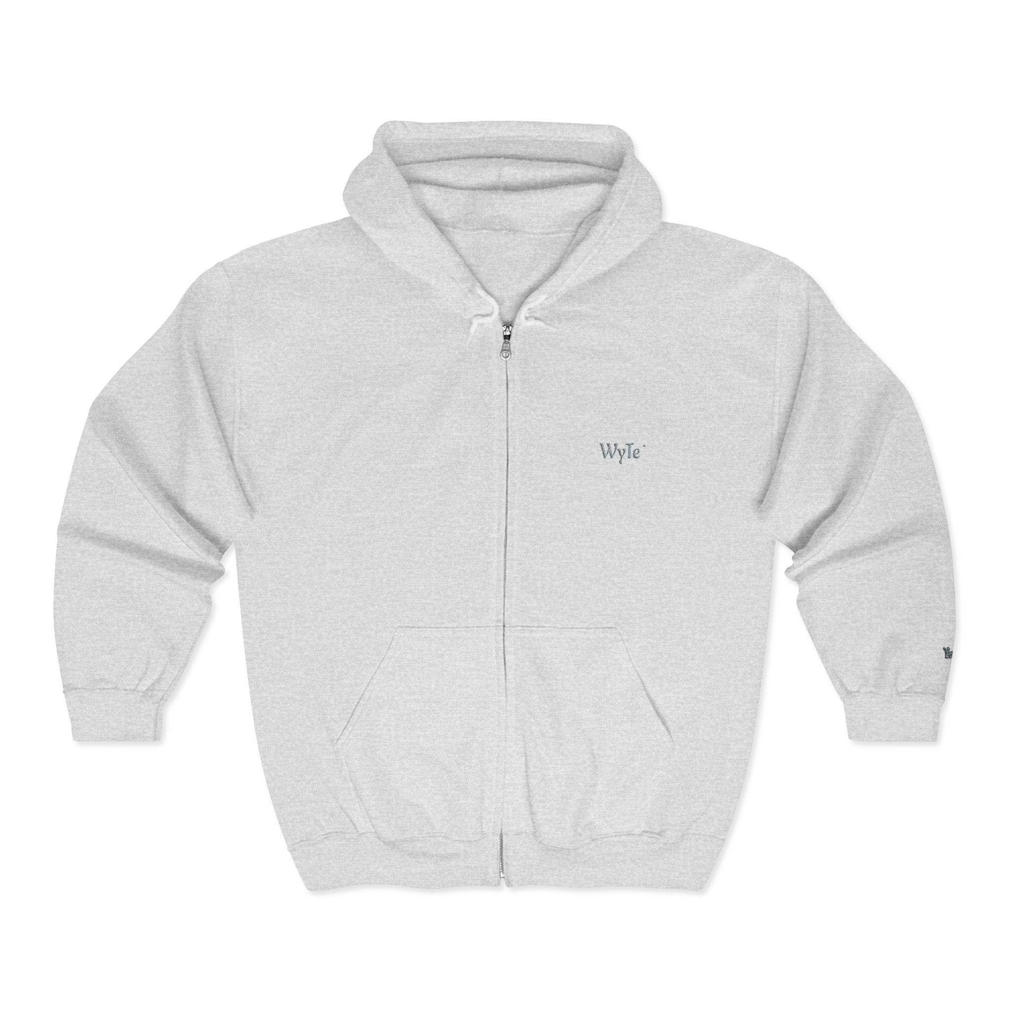 WyTe` Yuno` Classic Full-Zip Hoodie — Minimal Embroidered ' Chest Sweatshirt