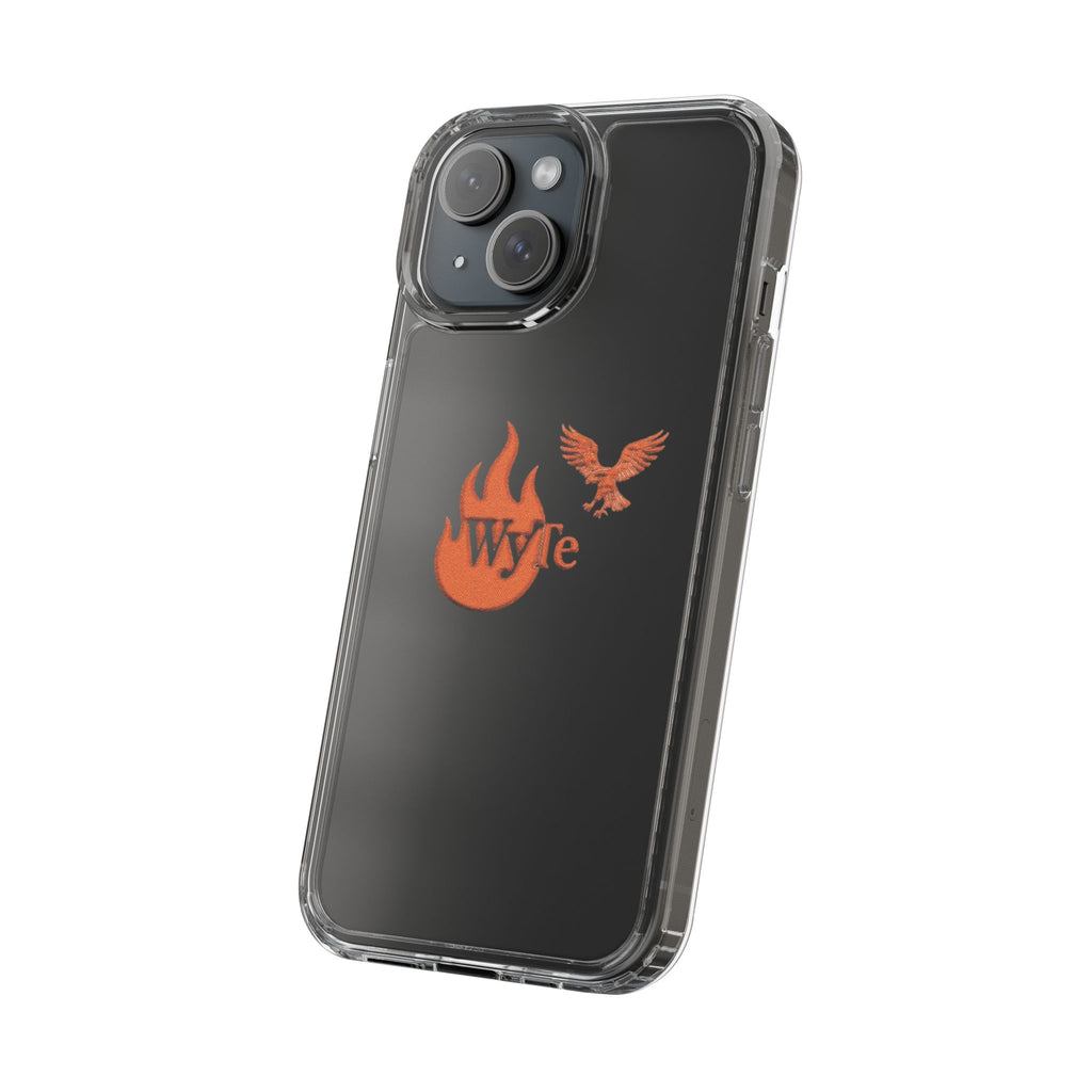 Clear Phone Case — Orange Flame & Eagle "Wyte" Clear Protective Cover