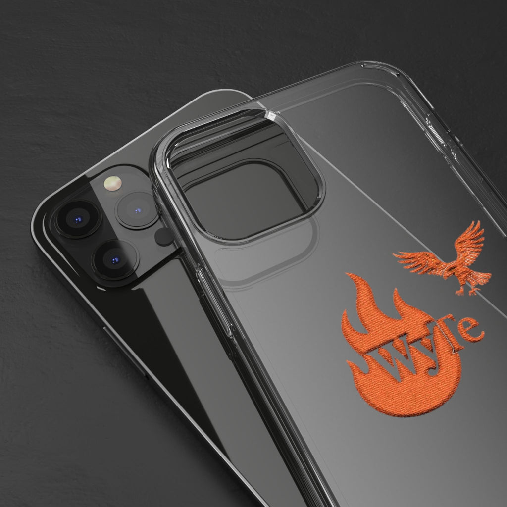 Clear Phone Case — Orange Flame & Eagle "Wyte" Clear Protective Cover