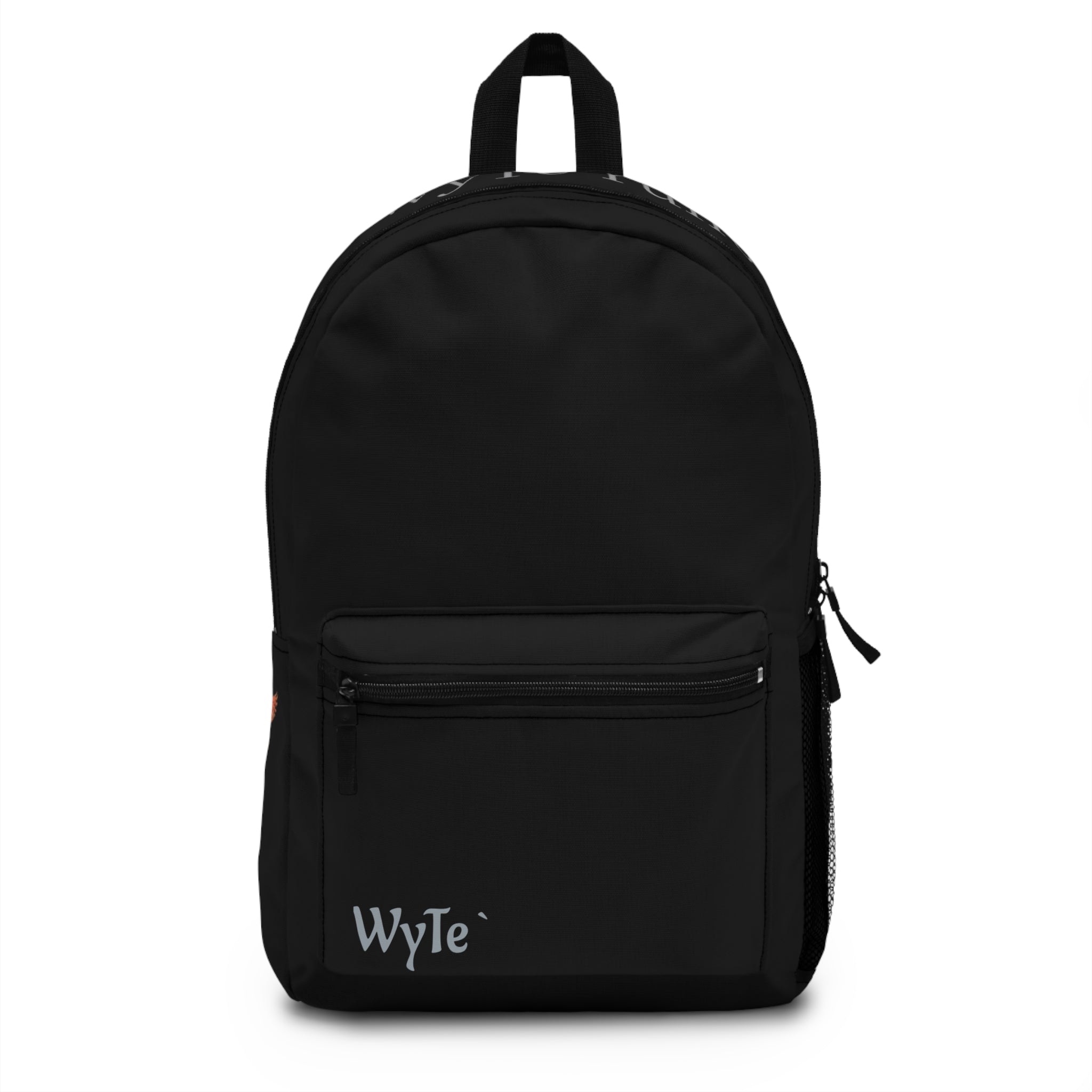 WyTe Logo Black Backpack — Minimalist Everyday School & Travel Bag