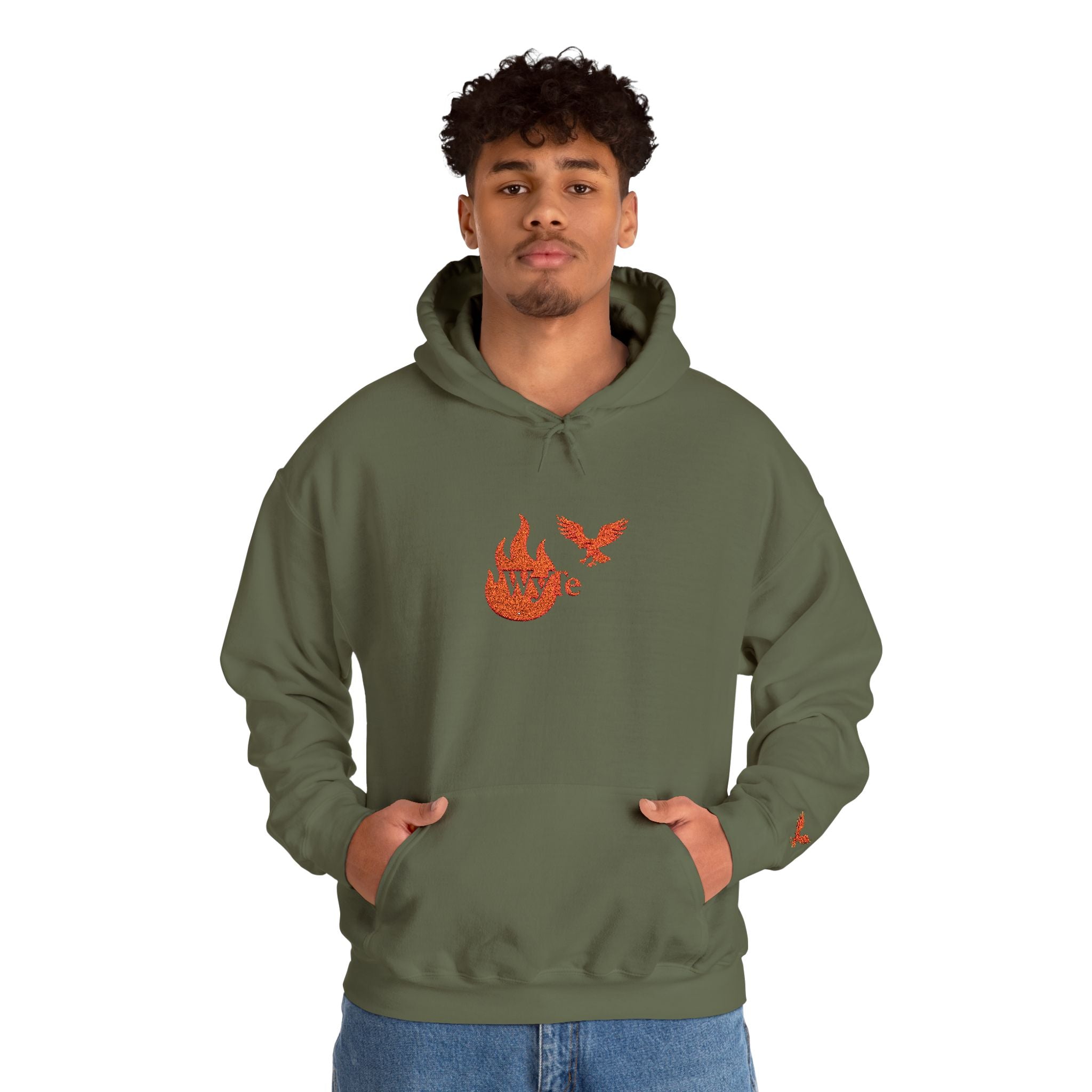 Hoodie - Wyte Flame & Eagle Pullover kaputzen Pullover