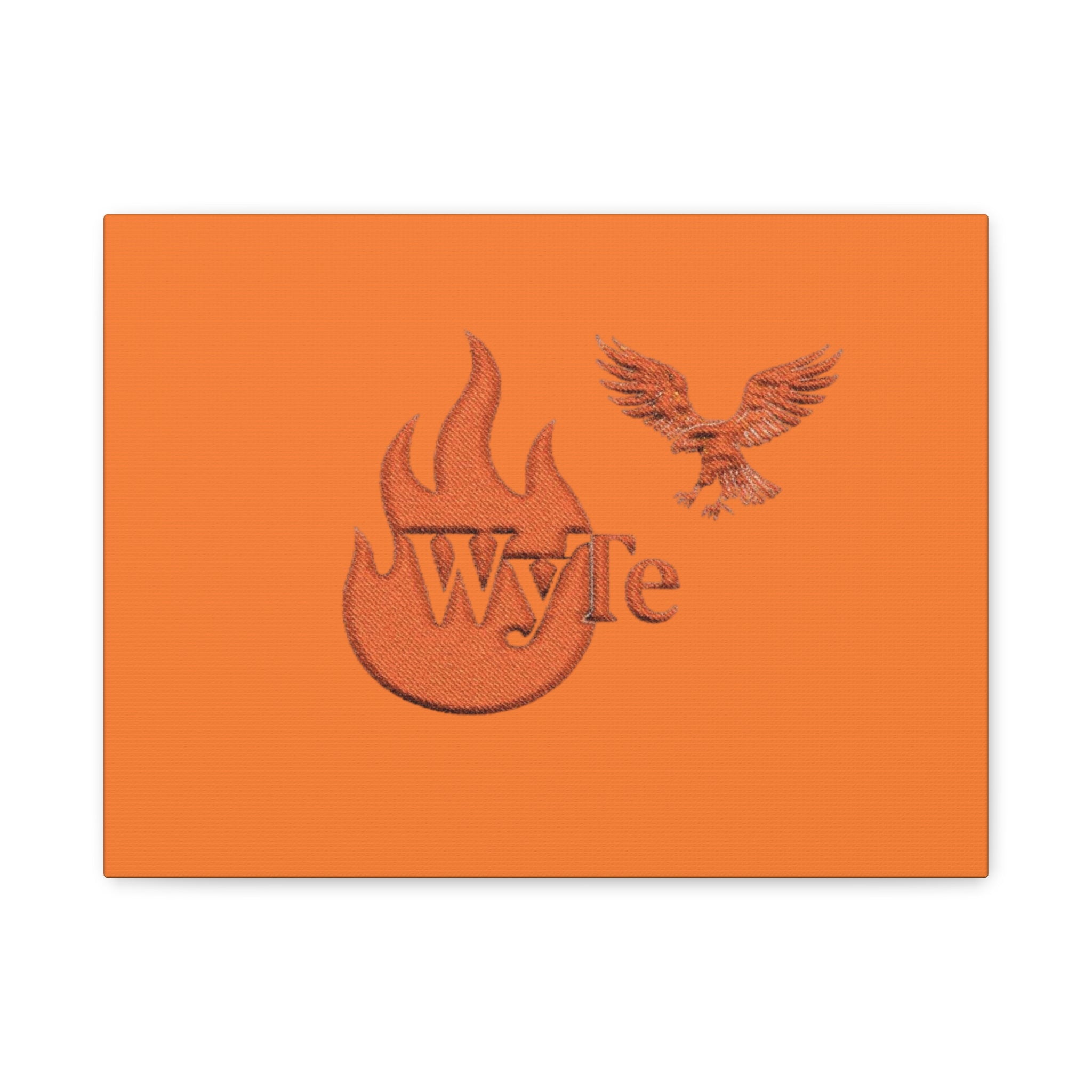 WyTe Flame & Eagle Logo Matte Canvas Print — Orange Stretched Wall Art