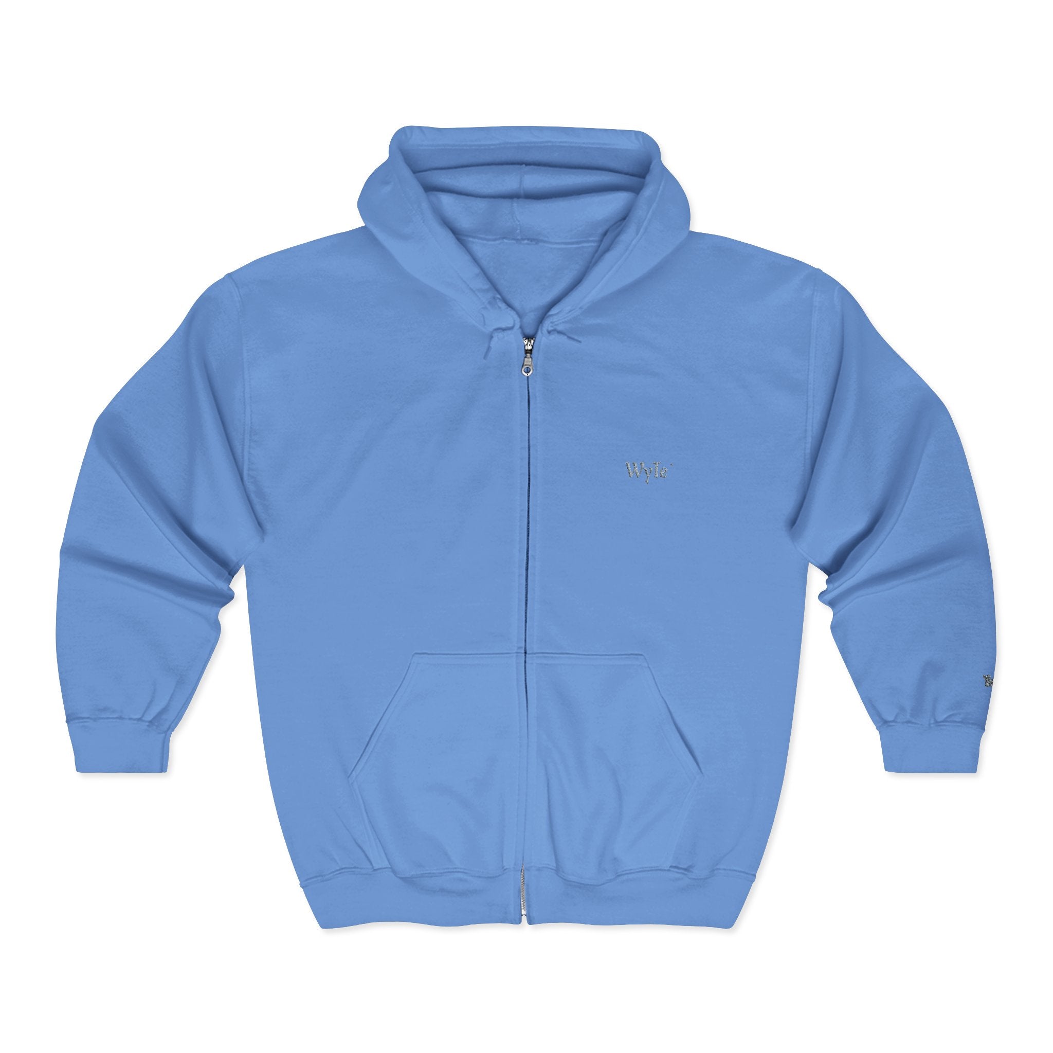 WyTe` Yuno` Classic Full-Zip Hoodie — Minimal Embroidered ' Chest Sweatshirt