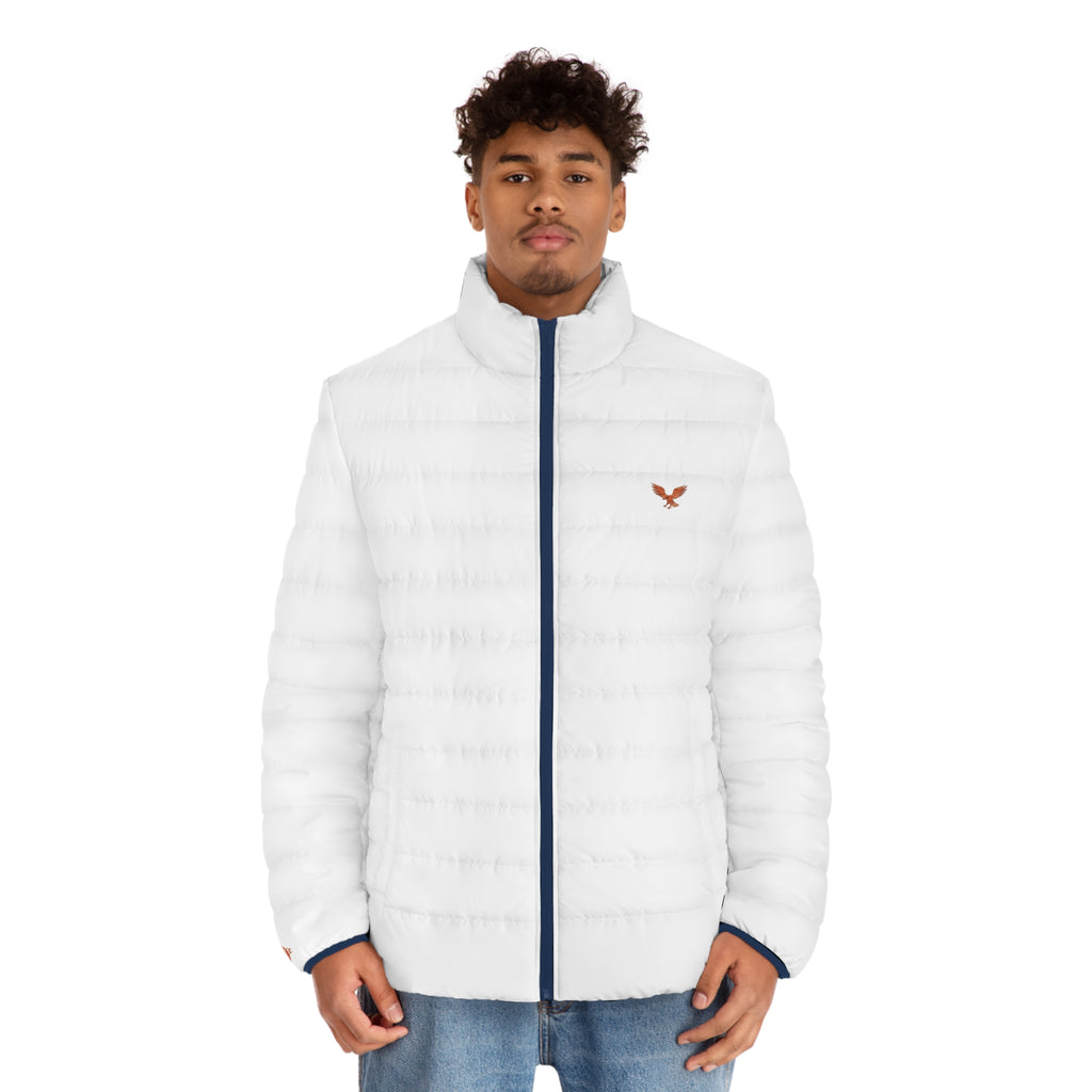 Men's White Quilted Puffer Jacket — Lightweight Insulated Outerwear