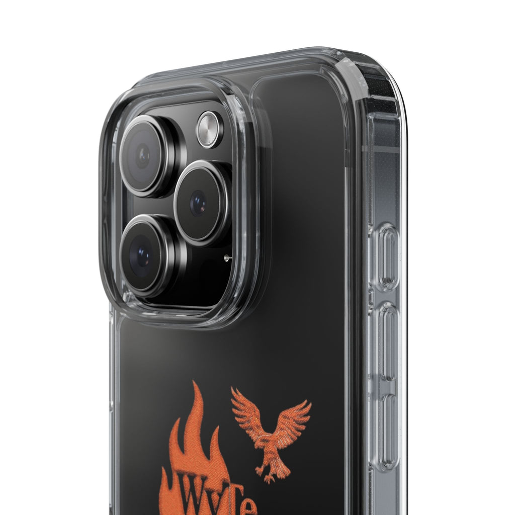 Clear Phone Case — Orange Flame & Eagle "Wyte" Clear Protective Cover