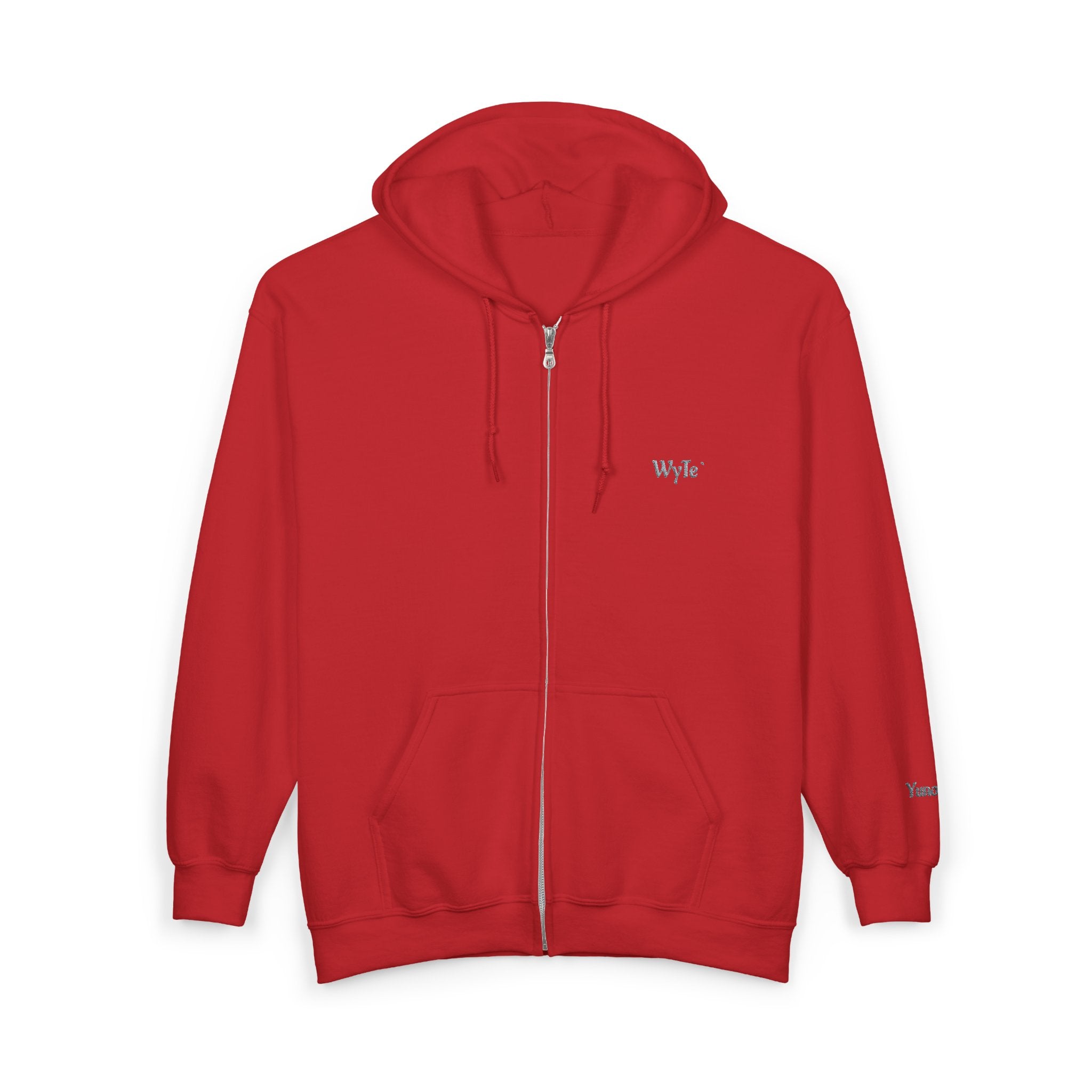 WyTe` Yuno` Classic Full-Zip Hoodie — Minimal Embroidered ' Chest Sweatshirt