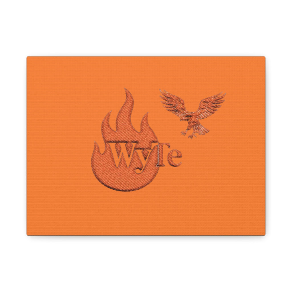 WyTe Flame & Eagle Logo Matte Canvas Print — Orange Stretched Wall Art
