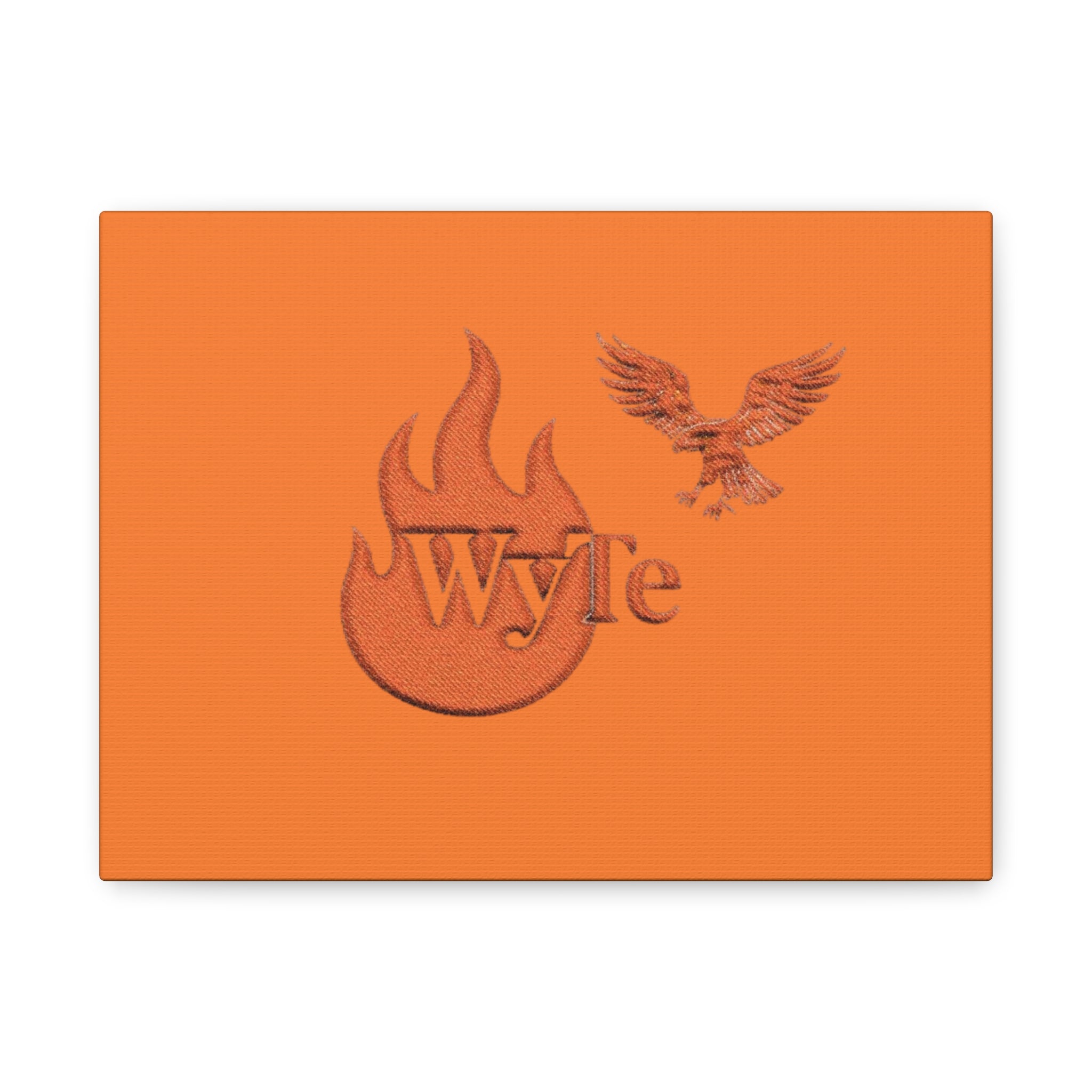 WyTe Flame & Eagle Logo Matte Canvas Print — Orange Stretched Wall Art
