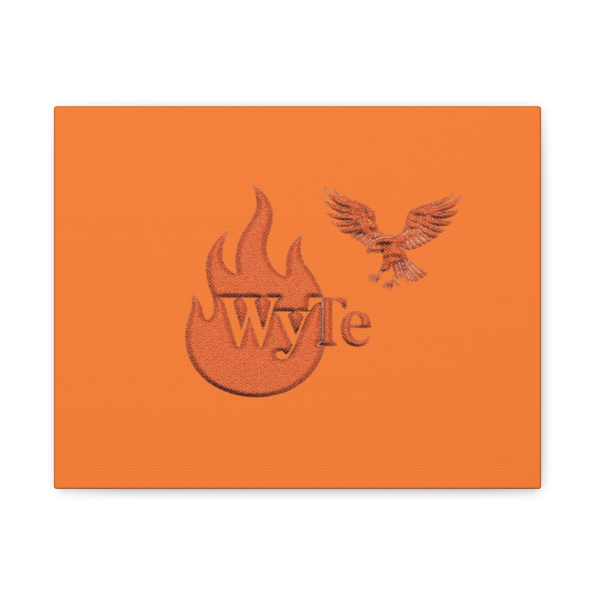WyTe Flame & Eagle Logo Matte Canvas Print — Orange Stretched Wall Art