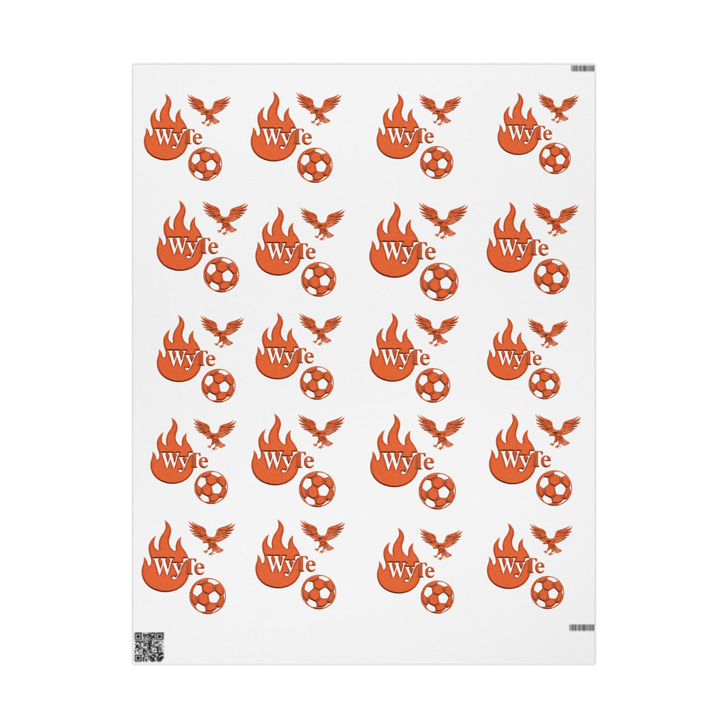 WyTe Flame & Eagle Soccer Logo Wrapping Paper — Custom Sports Gift Wrap
