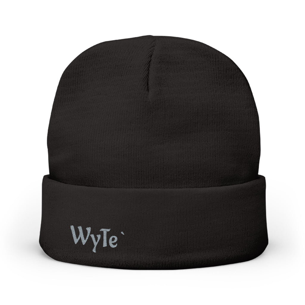 Embroidered 'WyTe' Knit Beanie – Cozy Winter Hat