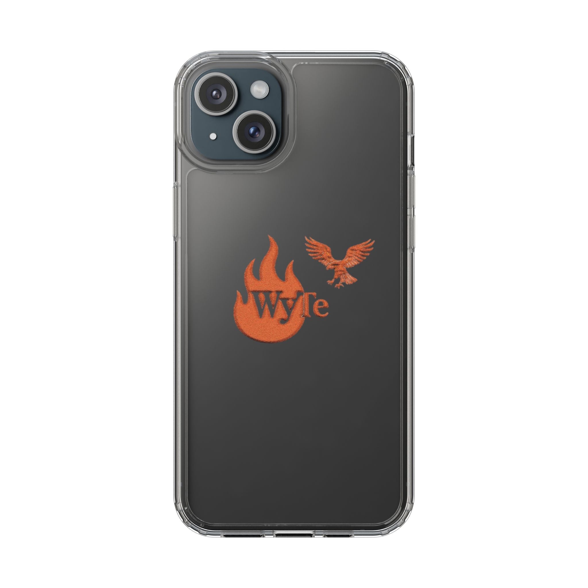 Clear Phone Case — Orange Flame & Eagle "Wyte" Clear Protective Cover
