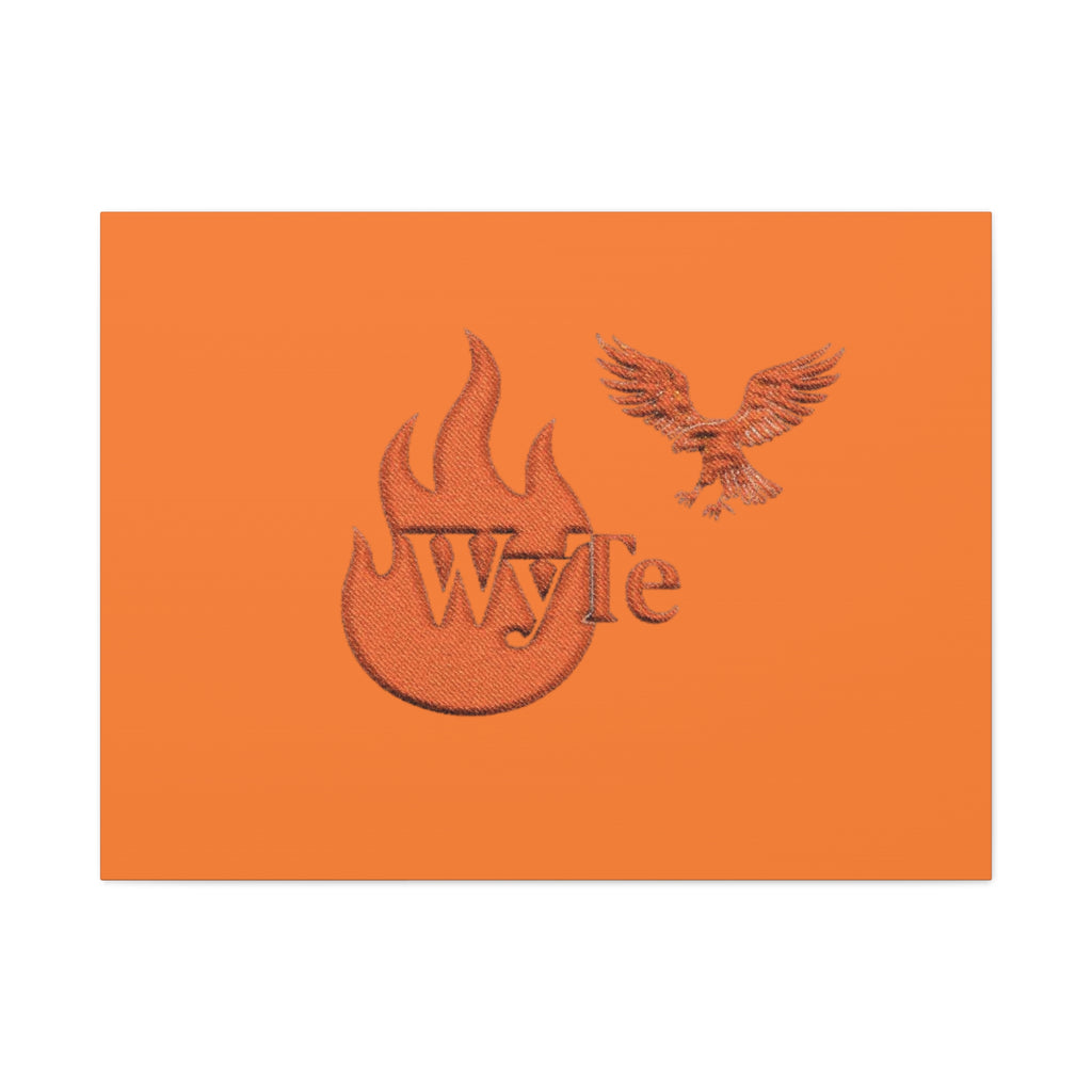 WyTe Flame & Eagle Logo Matte Canvas Print — Orange Stretched Wall Art