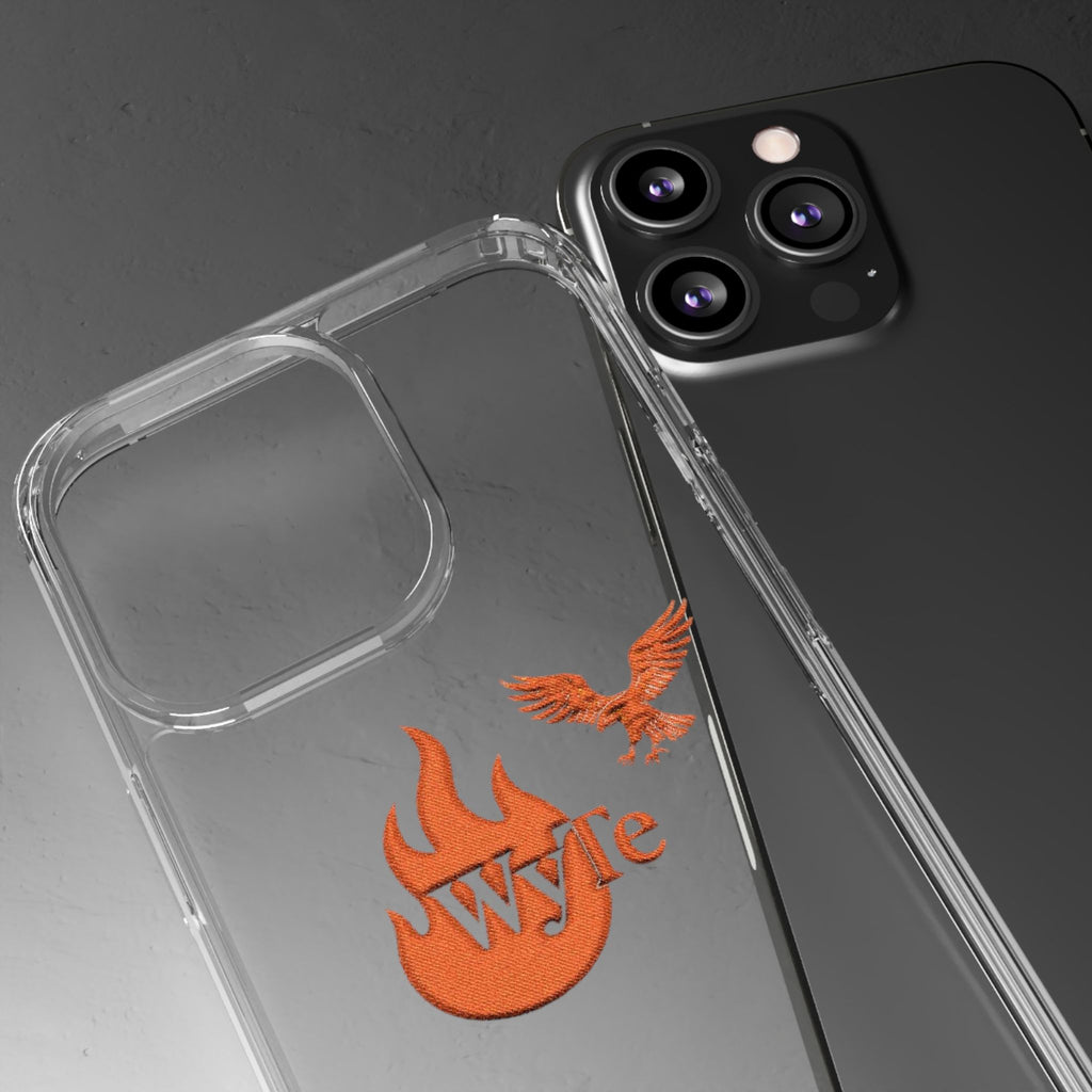 Clear Phone Case — Orange Flame & Eagle "Wyte" Clear Protective Cover