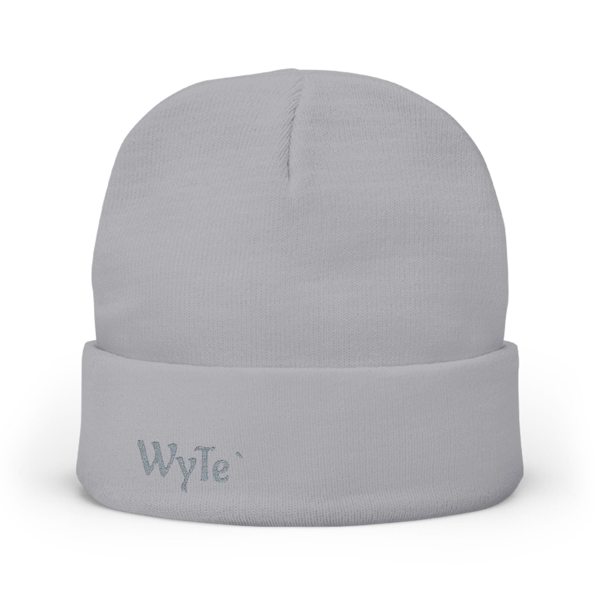 Embroidered 'WyTe' Knit Beanie – Cozy Winter Hat