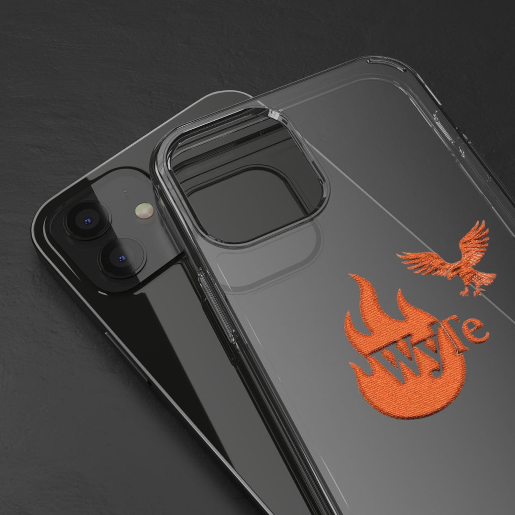 Clear Phone Case — Orange Flame & Eagle "Wyte" Clear Protective Cover