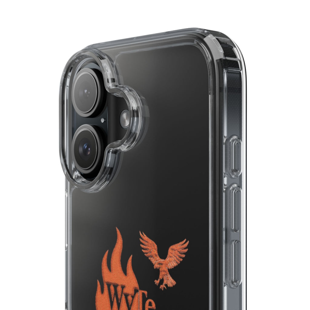Clear Phone Case — Orange Flame & Eagle "Wyte" Clear Protective Cover