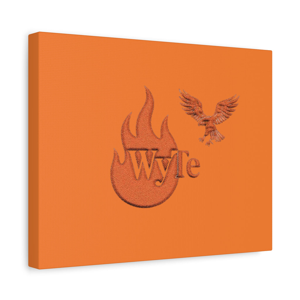 WyTe Flame & Eagle Logo Matte Canvas Print — Orange Stretched Wall Art