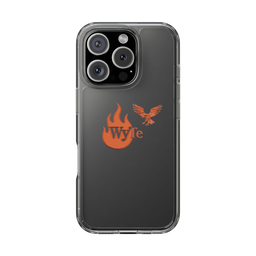 Clear Phone Case — Orange Flame & Eagle "Wyte" Clear Protective Cover