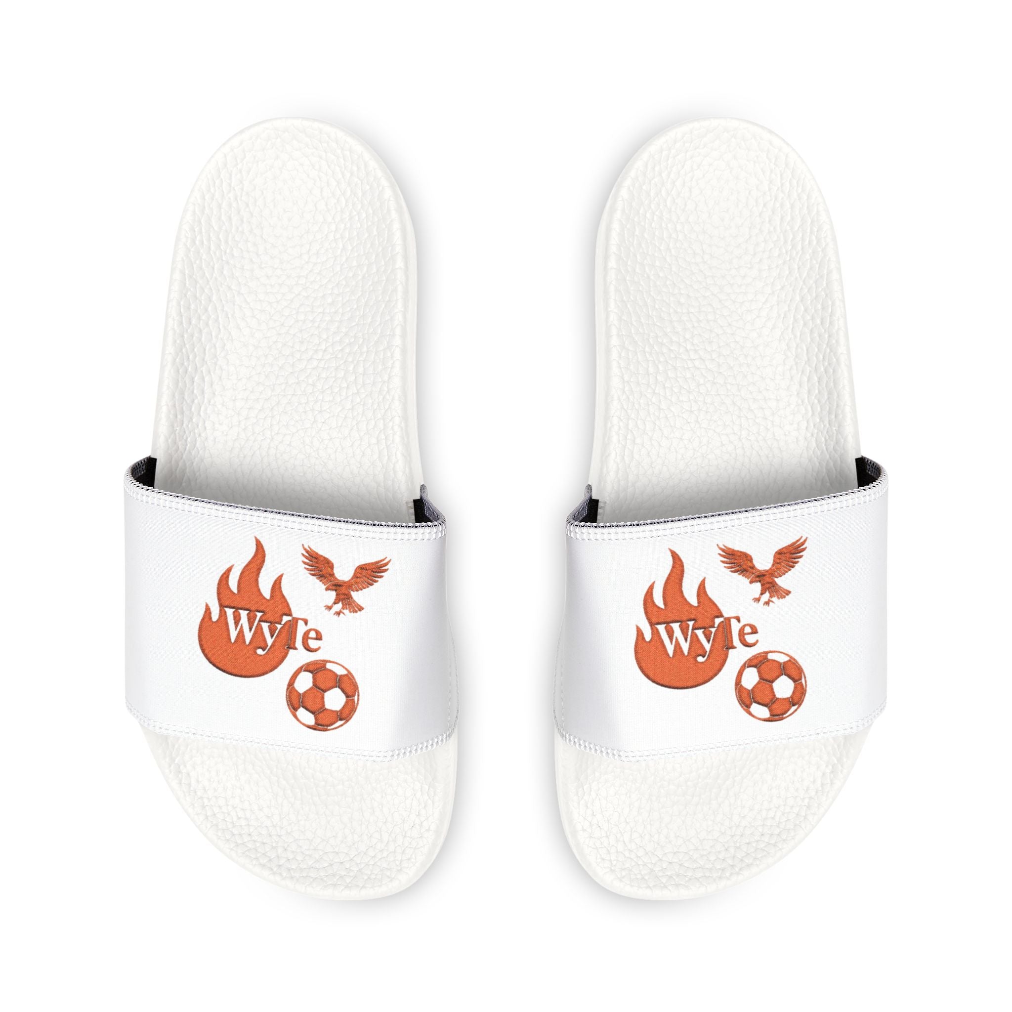WyTe Flame & Eagle Soccer Flame Slide Sandals — Men's Removable-Strap Athletic Slides