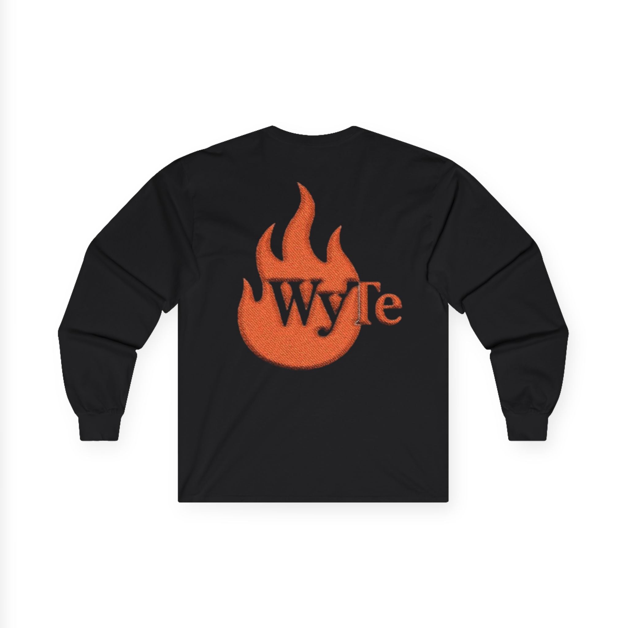 WyTe Flame & Eagle Long Sleeve Tee — Retro Orange Fire Logo Shirt/Pullover/Langarm/Winter